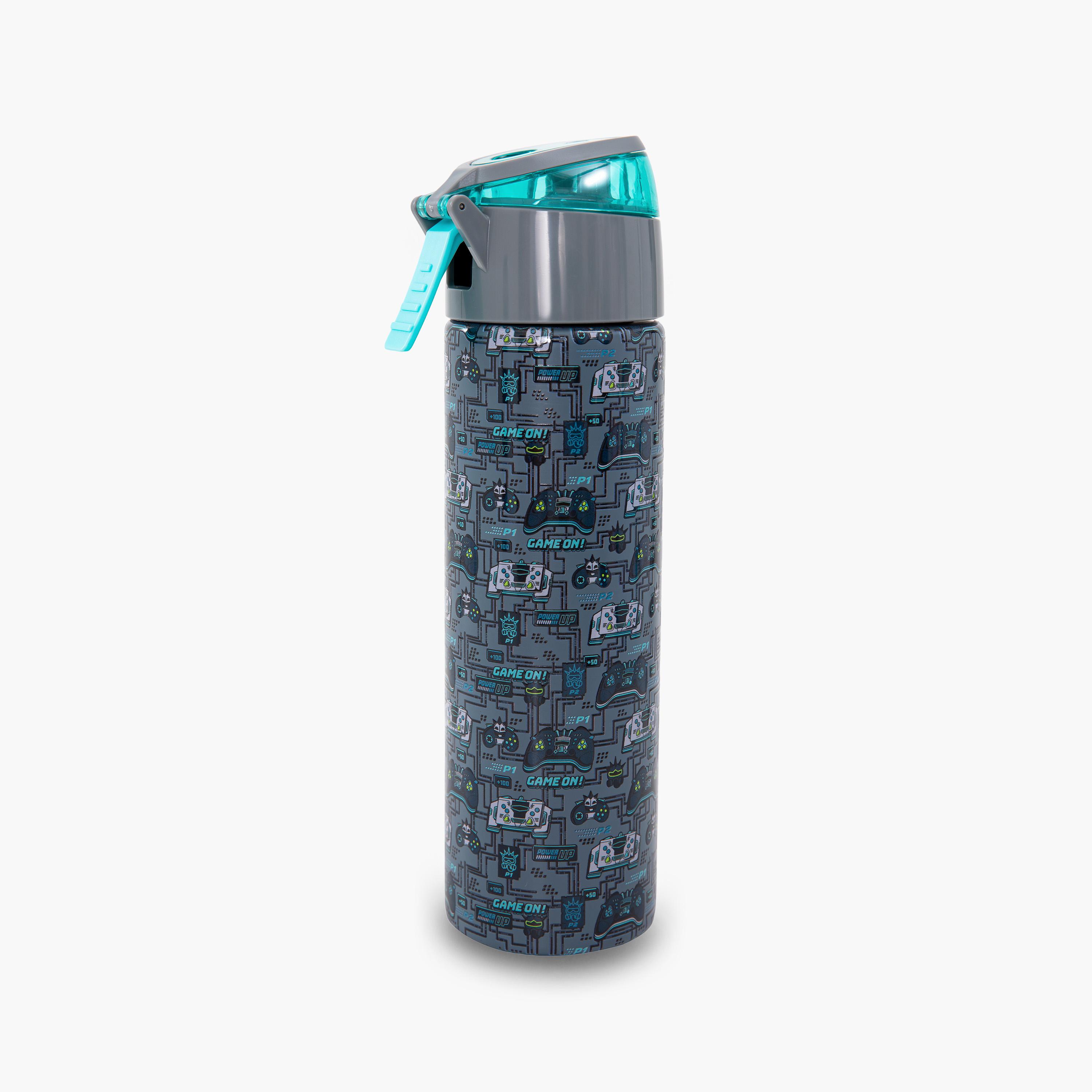 Eazy Kids Insulated Stainless Steel Water Bottle with Spray- 640 ml - Grey-school-waterbottles-image-3