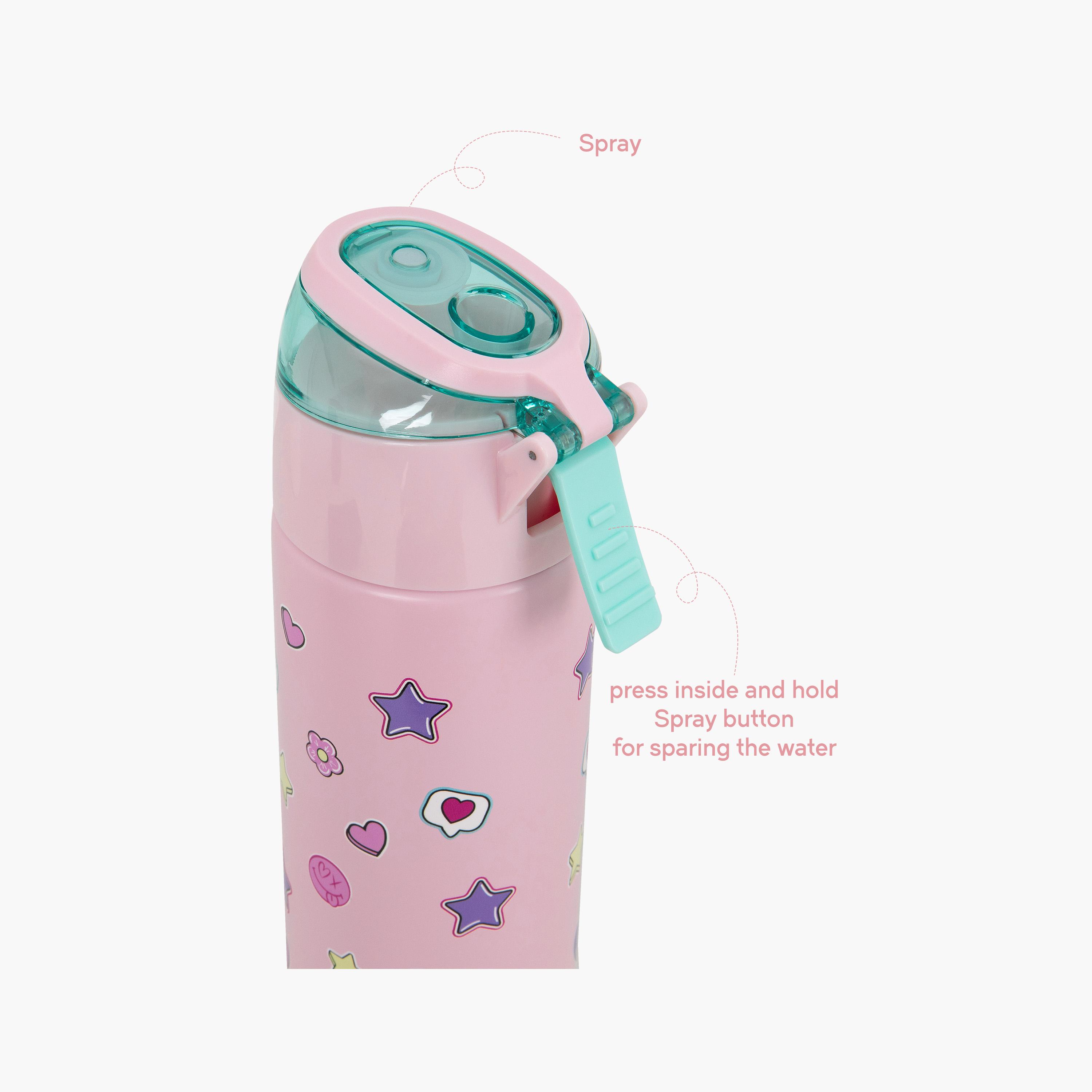 Eazy Kids Insulated Stainless Steel Water Bottle with Spray- 640 ml - Pink-school-waterbottles-image-7