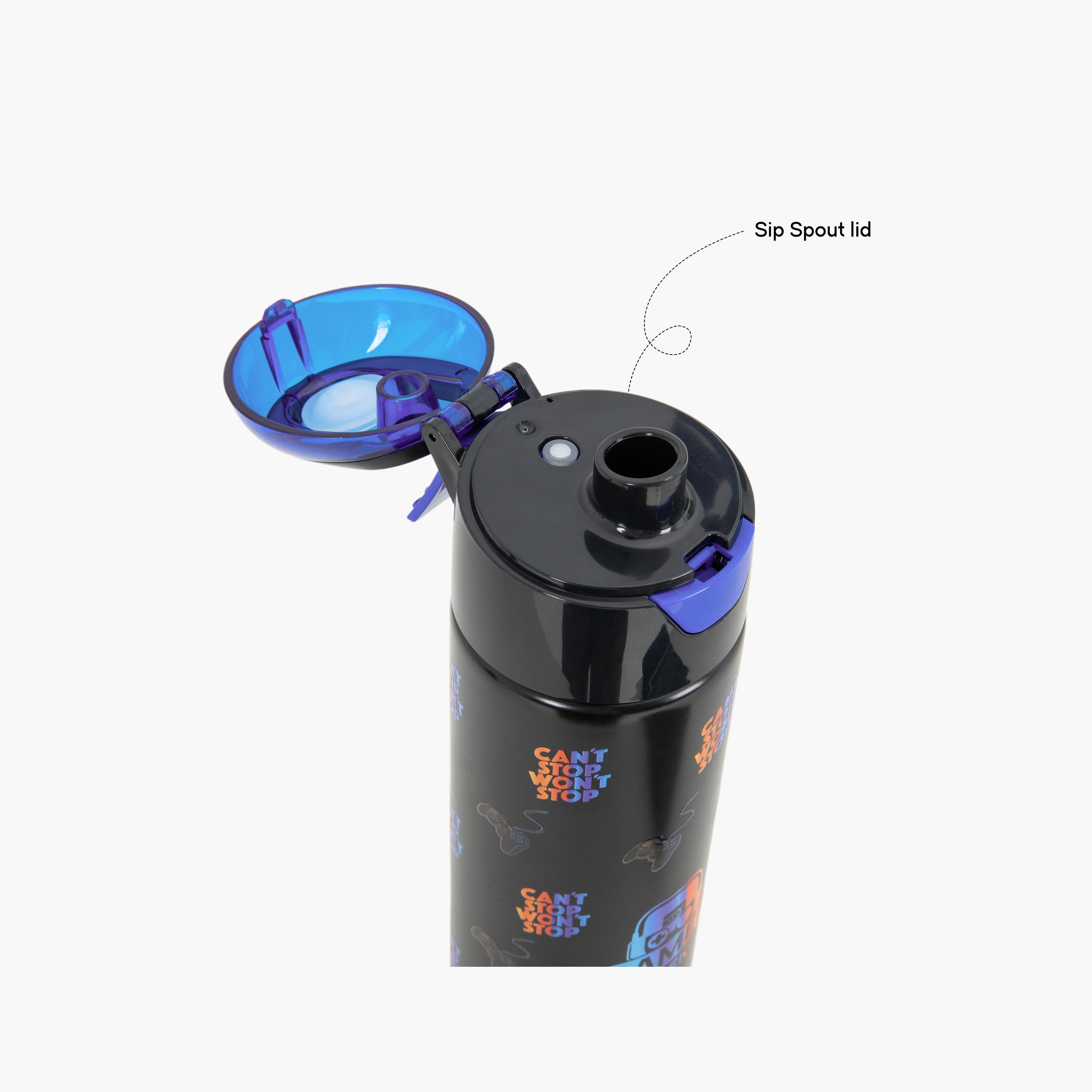 Eazy Kids Insulated Stainless Steel Water Bottle with Spray- 640 ml - Black-school-waterbottles-image-10