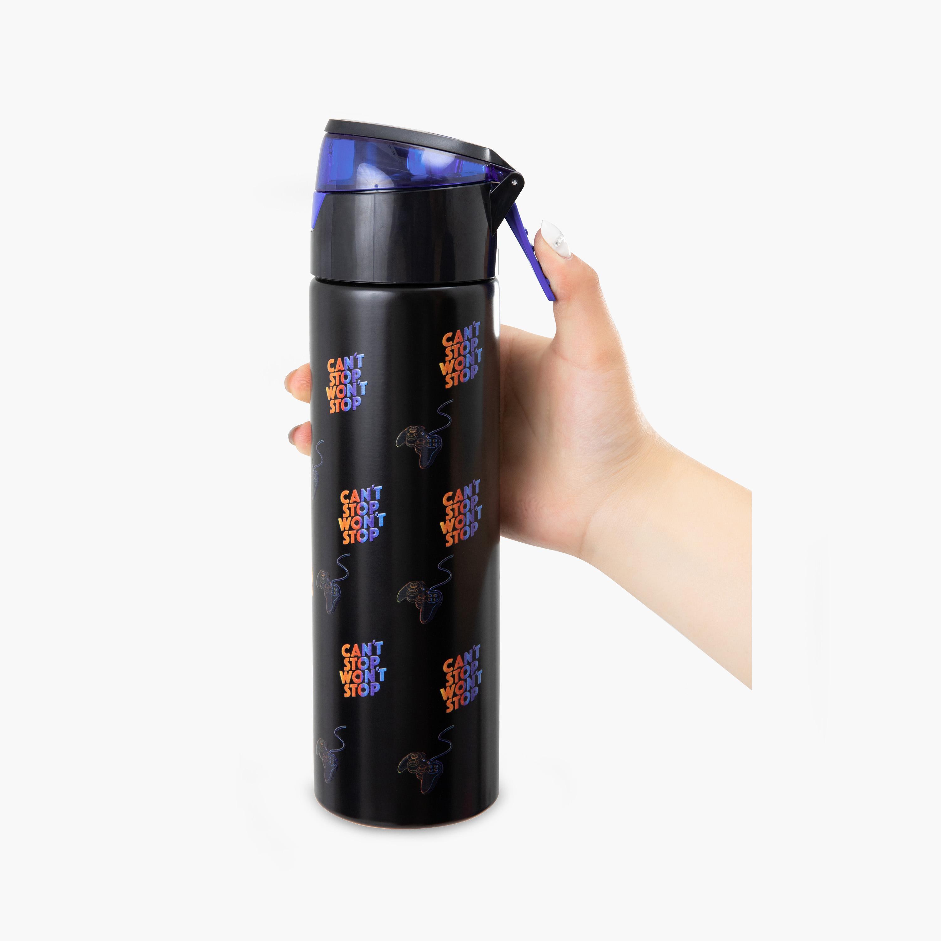 Eazy Kids Insulated Stainless Steel Water Bottle with Spray- 640 ml - Black-school-waterbottles-image-11
