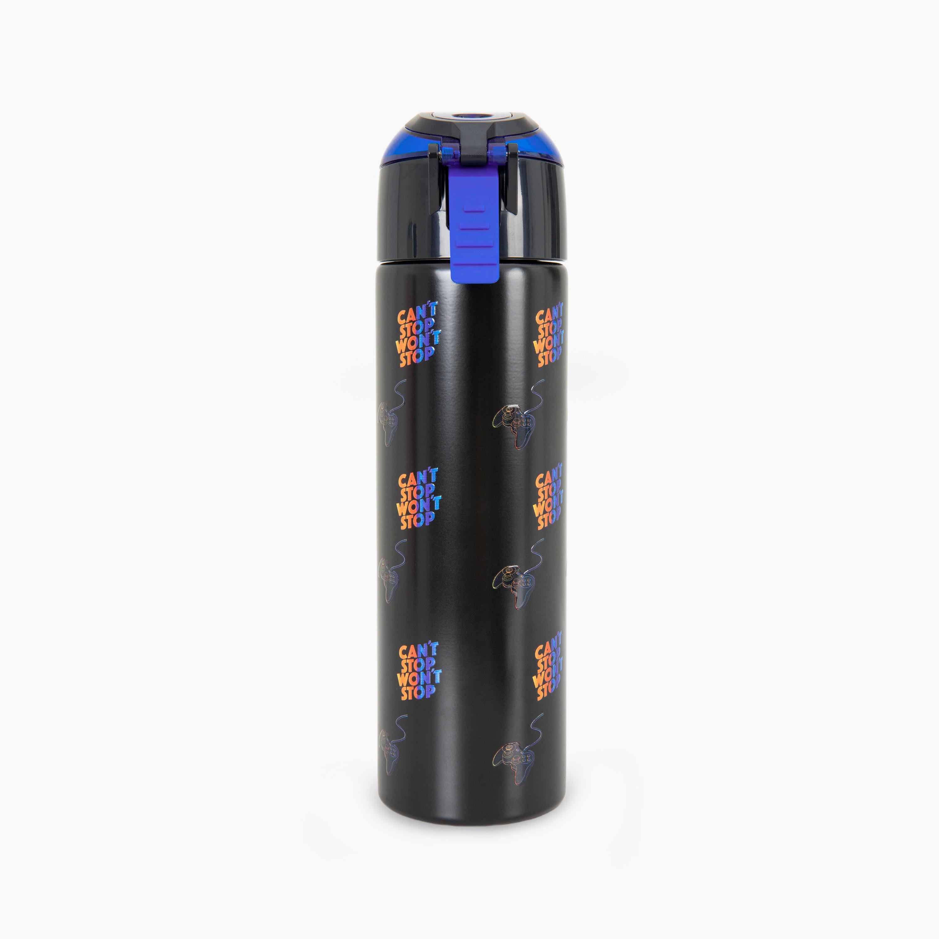 Eazy Kids Insulated Stainless Steel Water Bottle with Spray- 640 ml - Black-school-waterbottles-image-2
