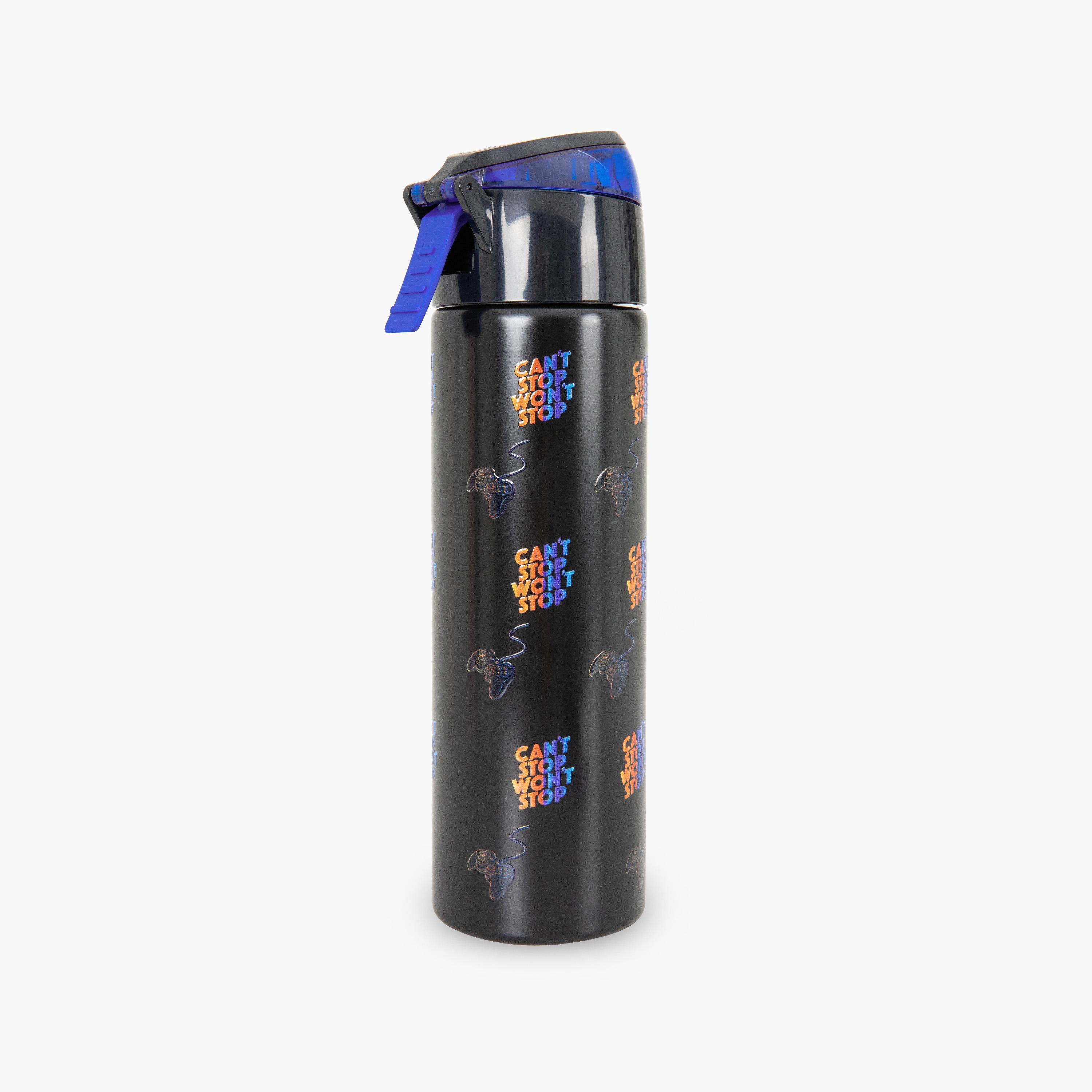 Eazy Kids Insulated Stainless Steel Water Bottle with Spray- 640 ml - Black-school-waterbottles-image-3