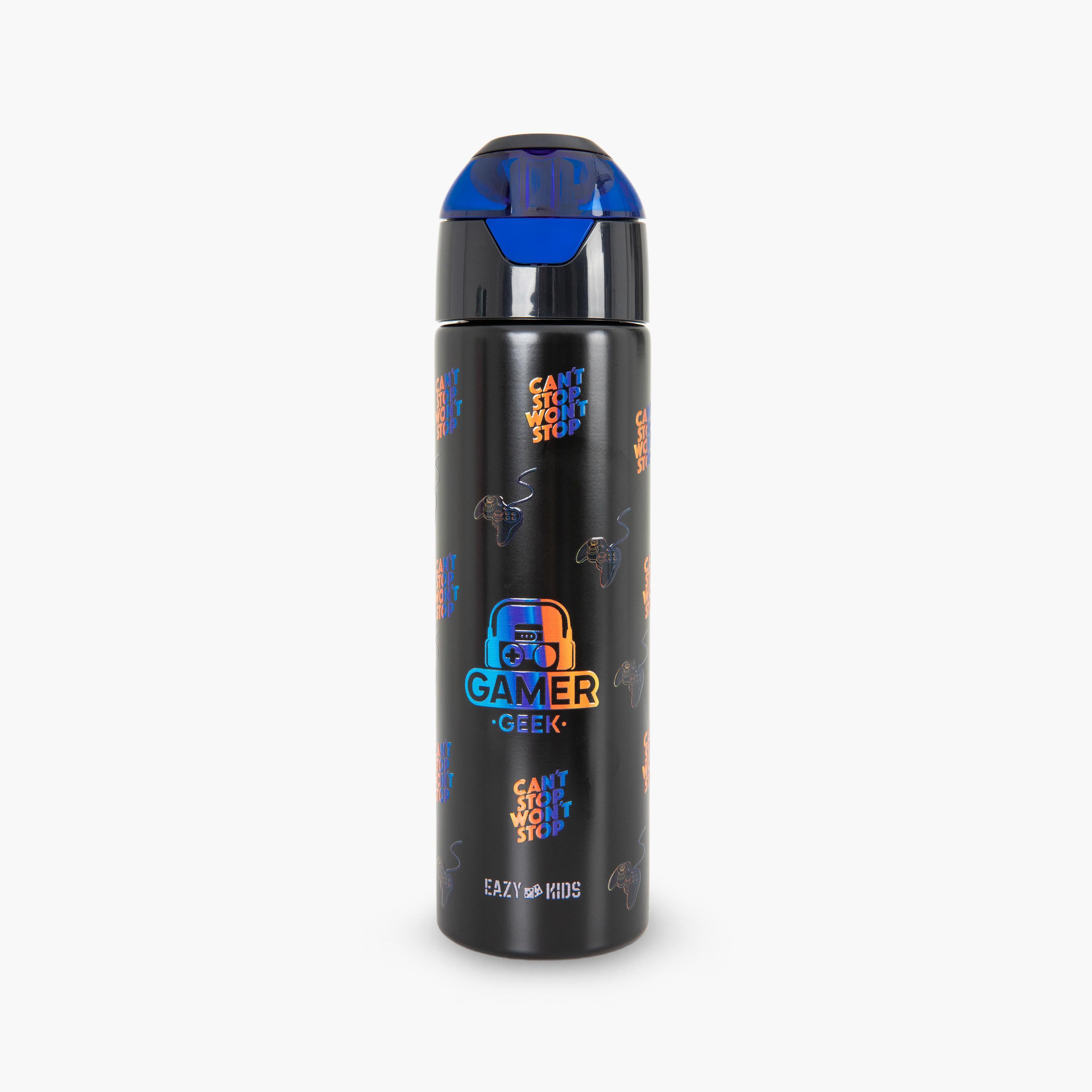 Eazy Kids Insulated Stainless Steel Water Bottle with Spray- 640 ml - Black-school-waterbottles-image-4