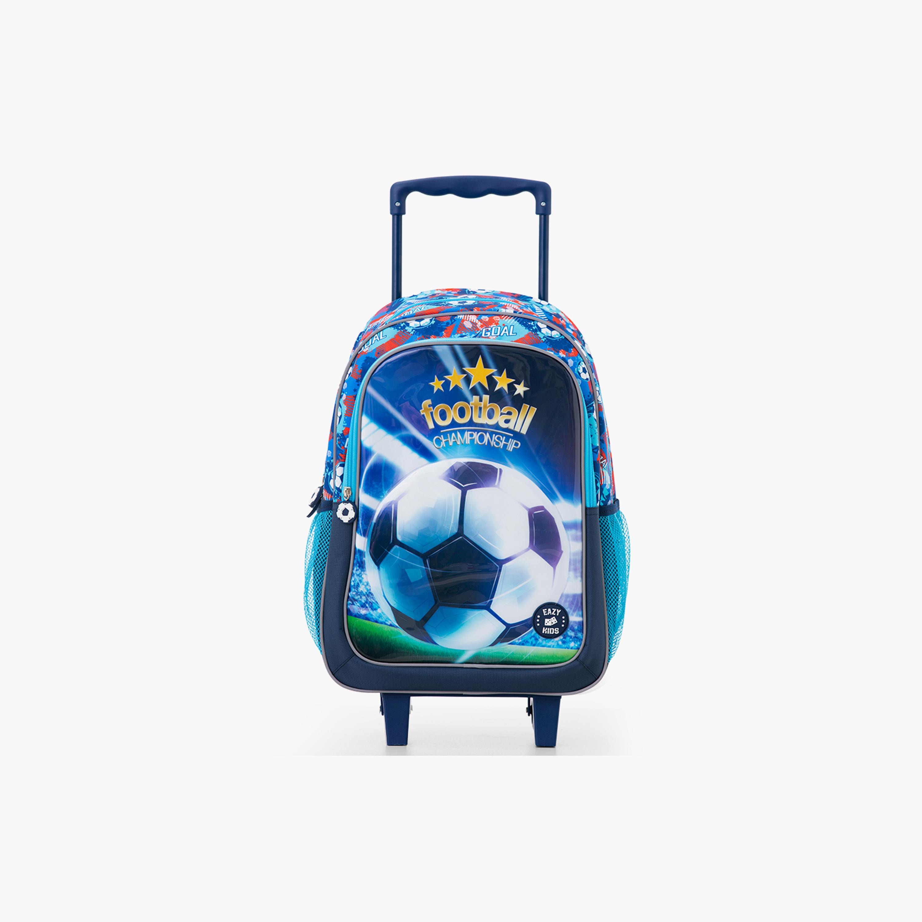 Eazy Kids 5-Piece School Combo Trolley Bag Set - Soccer Blue - 17 Inch-school-bagsandbackpacks-backpacks-image-14