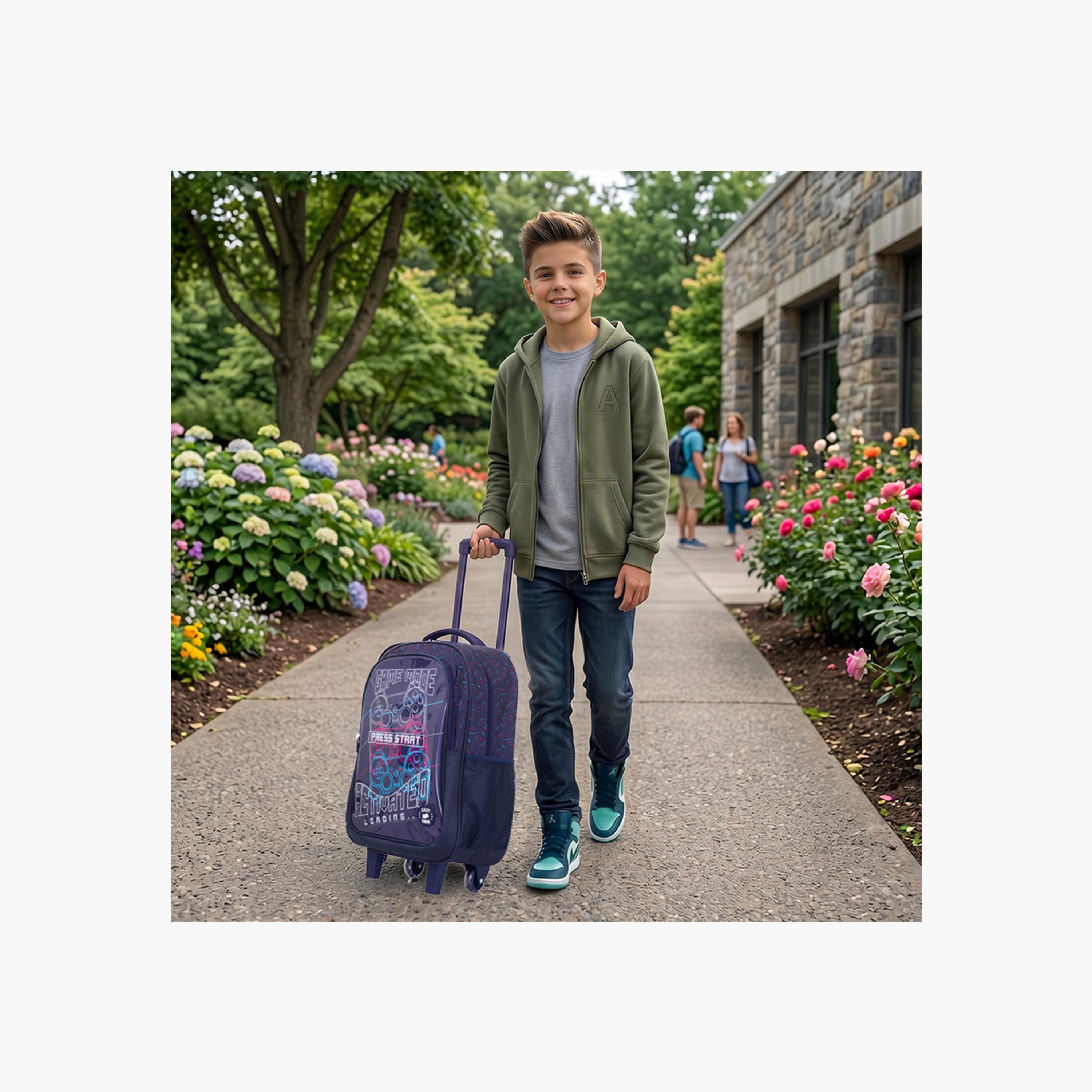 طقم حقيبة مدرسة ترولي كومبو مع ملحقات | 5 قطع "غيم مود بلاك" | 17 بوصة من إيزي كيدز-school-bagsandbackpacks-backpacks-image-10