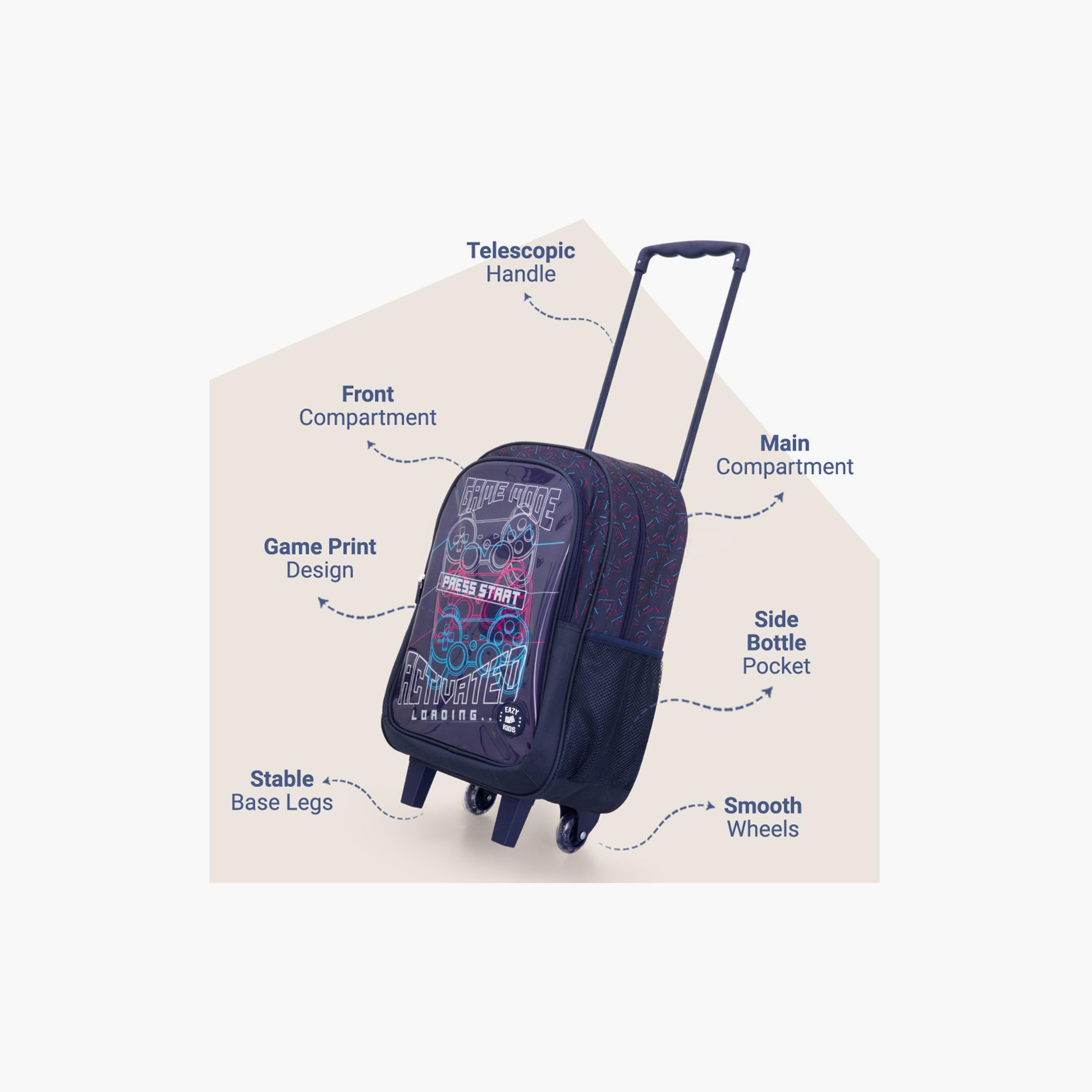 طقم حقيبة مدرسة ترولي كومبو مع ملحقات | 5 قطع "غيم مود بلاك" | 17 بوصة من إيزي كيدز-school-bagsandbackpacks-backpacks-image-11