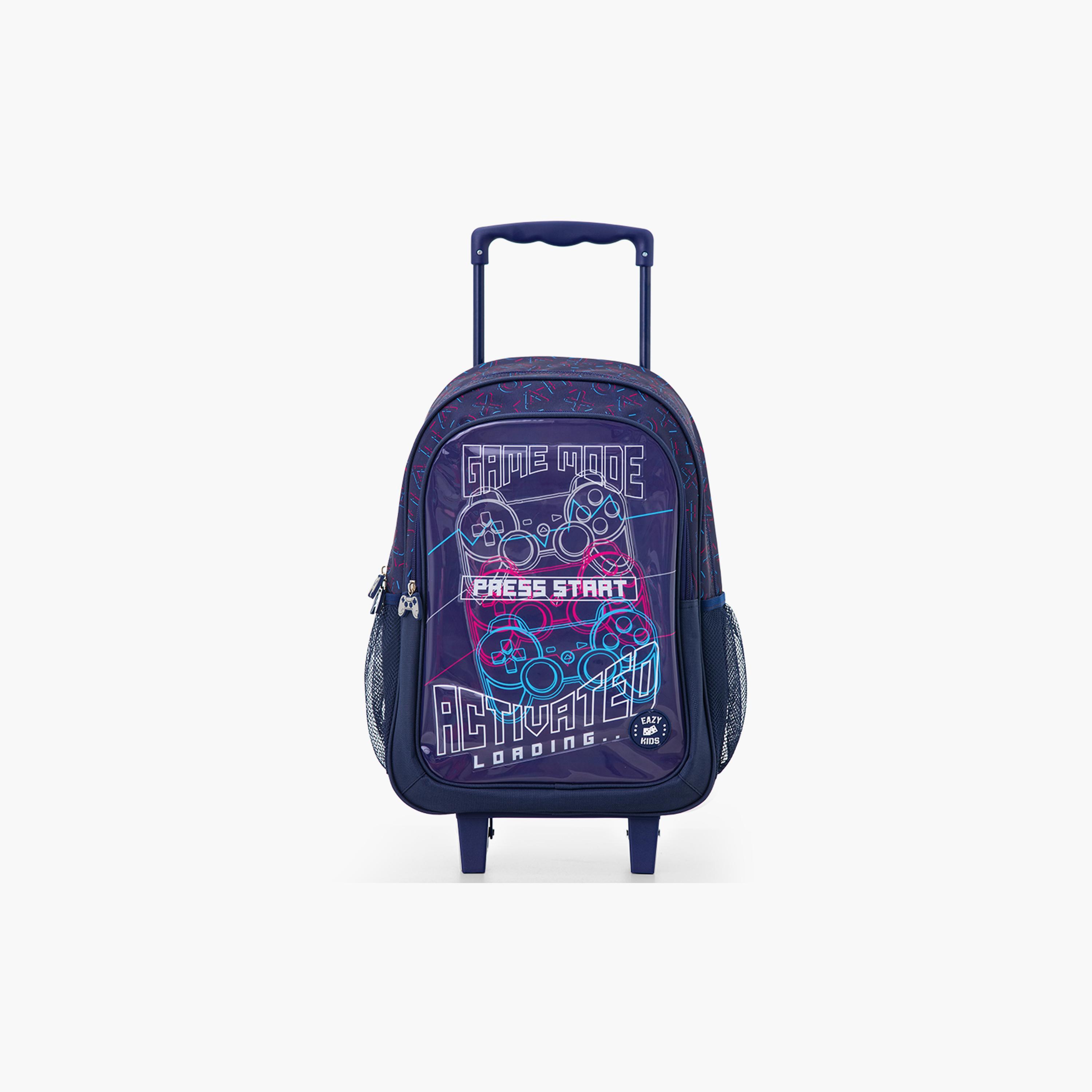 طقم حقيبة مدرسة ترولي كومبو مع ملحقات | 5 قطع "غيم مود بلاك" | 17 بوصة من إيزي كيدز-school-bagsandbackpacks-backpacks-image-14
