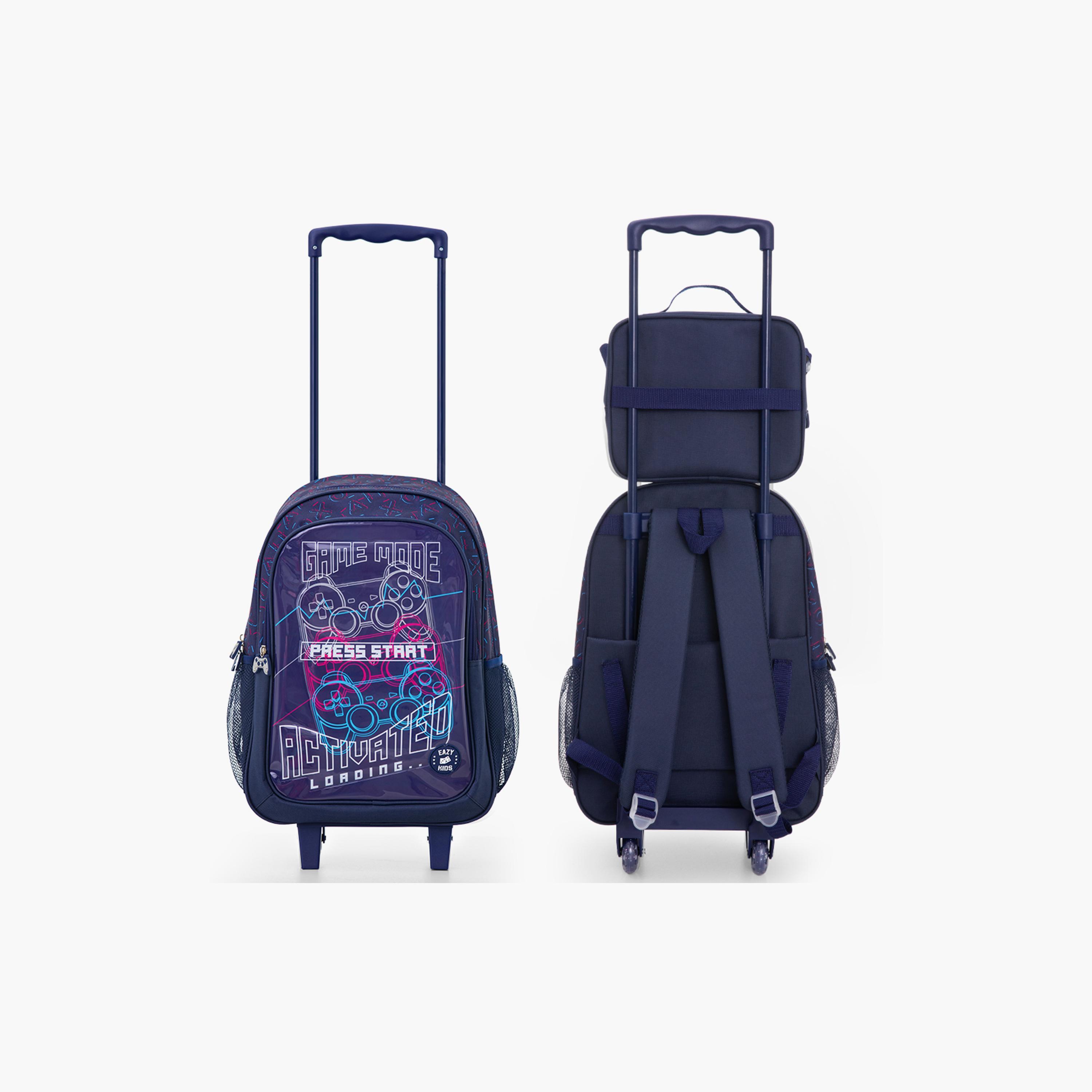 طقم حقيبة مدرسة ترولي كومبو مع ملحقات | 5 قطع "غيم مود بلاك" | 17 بوصة من إيزي كيدز-school-bagsandbackpacks-backpacks-image-17