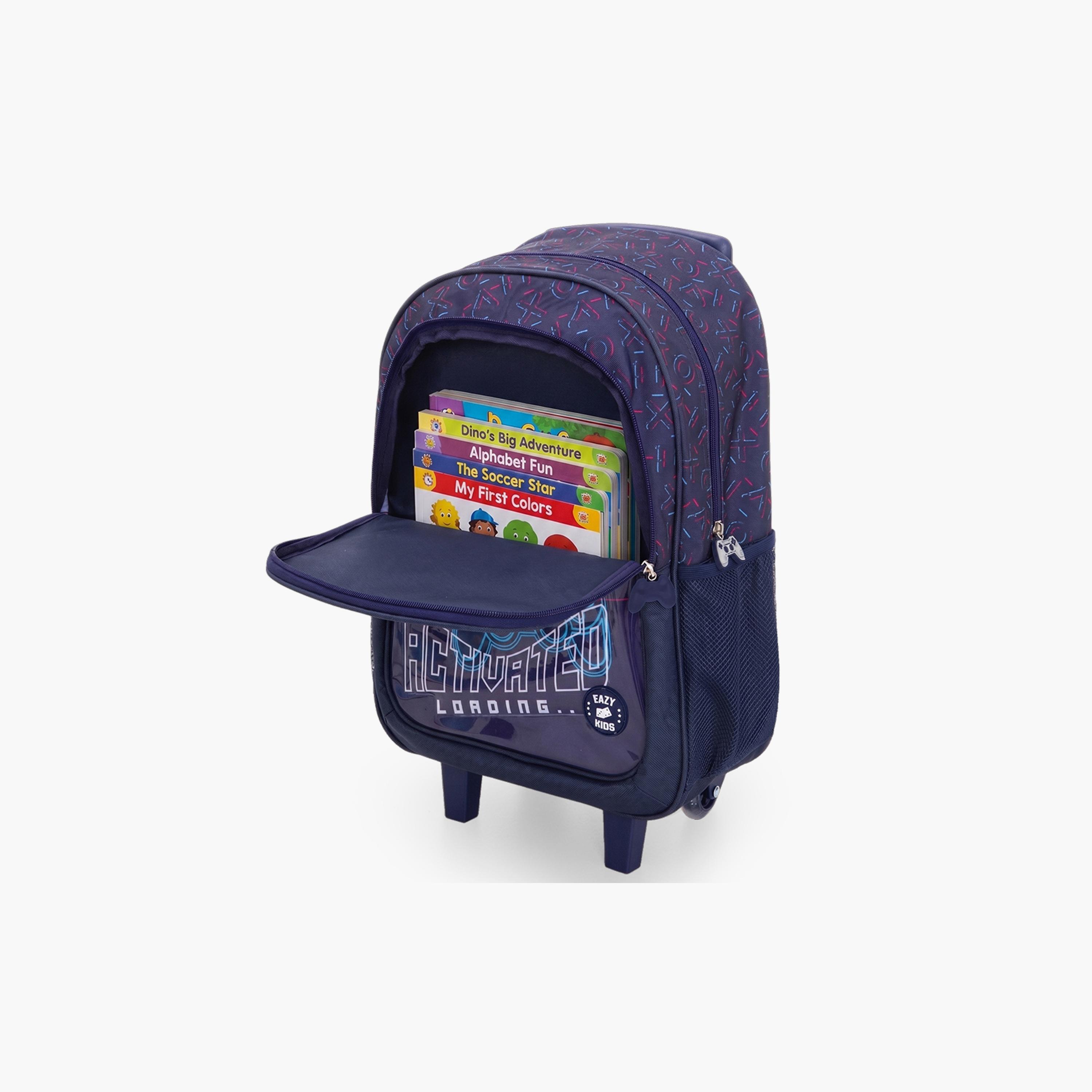 طقم حقيبة مدرسة ترولي كومبو مع ملحقات | 5 قطع "غيم مود بلاك" | 17 بوصة من إيزي كيدز-school-bagsandbackpacks-backpacks-image-2