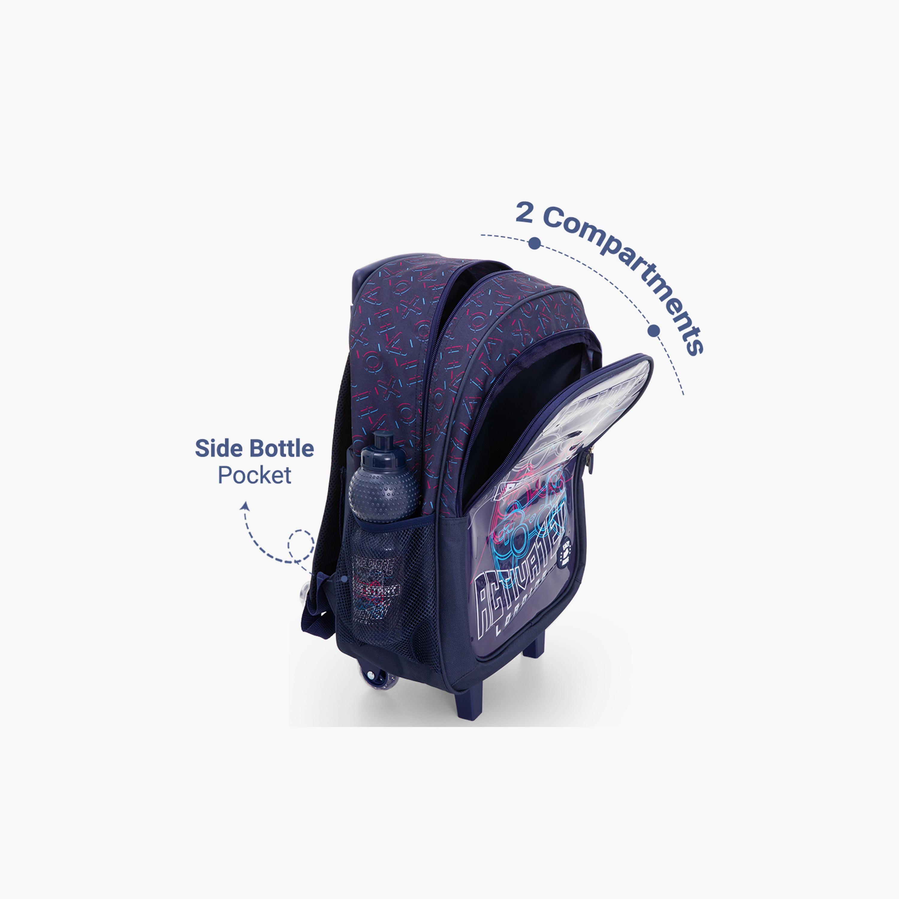 طقم حقيبة مدرسة ترولي كومبو مع ملحقات | 5 قطع "غيم مود بلاك" | 17 بوصة من إيزي كيدز-school-bagsandbackpacks-backpacks-image-4