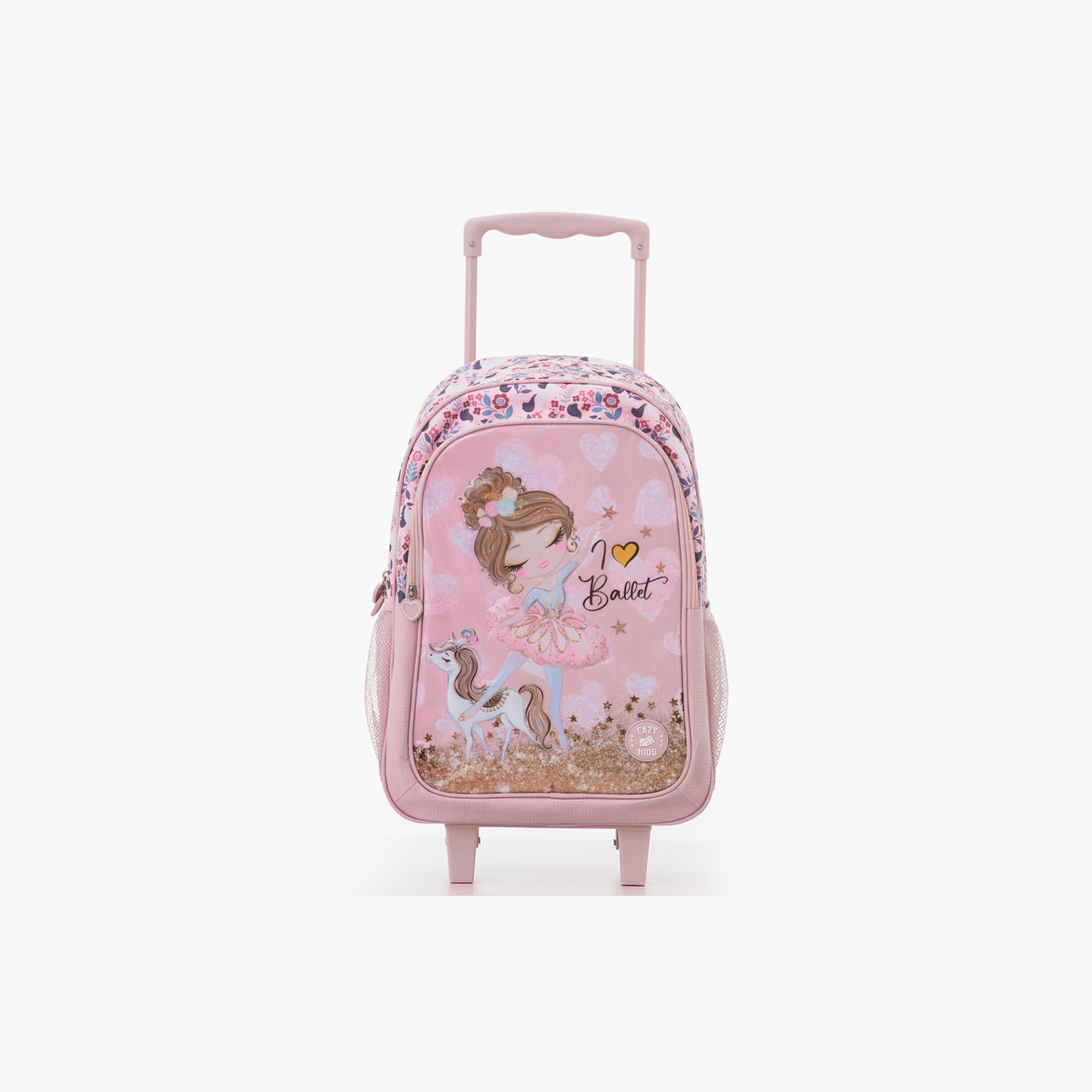 طقم حقيبة مدرسة ترولي كومبو مع ملحقات | 5 قطع "باليه بينك" | 17 بوصة من إيزي كيدز-school-bagsandbackpacks-backpacks-image-14