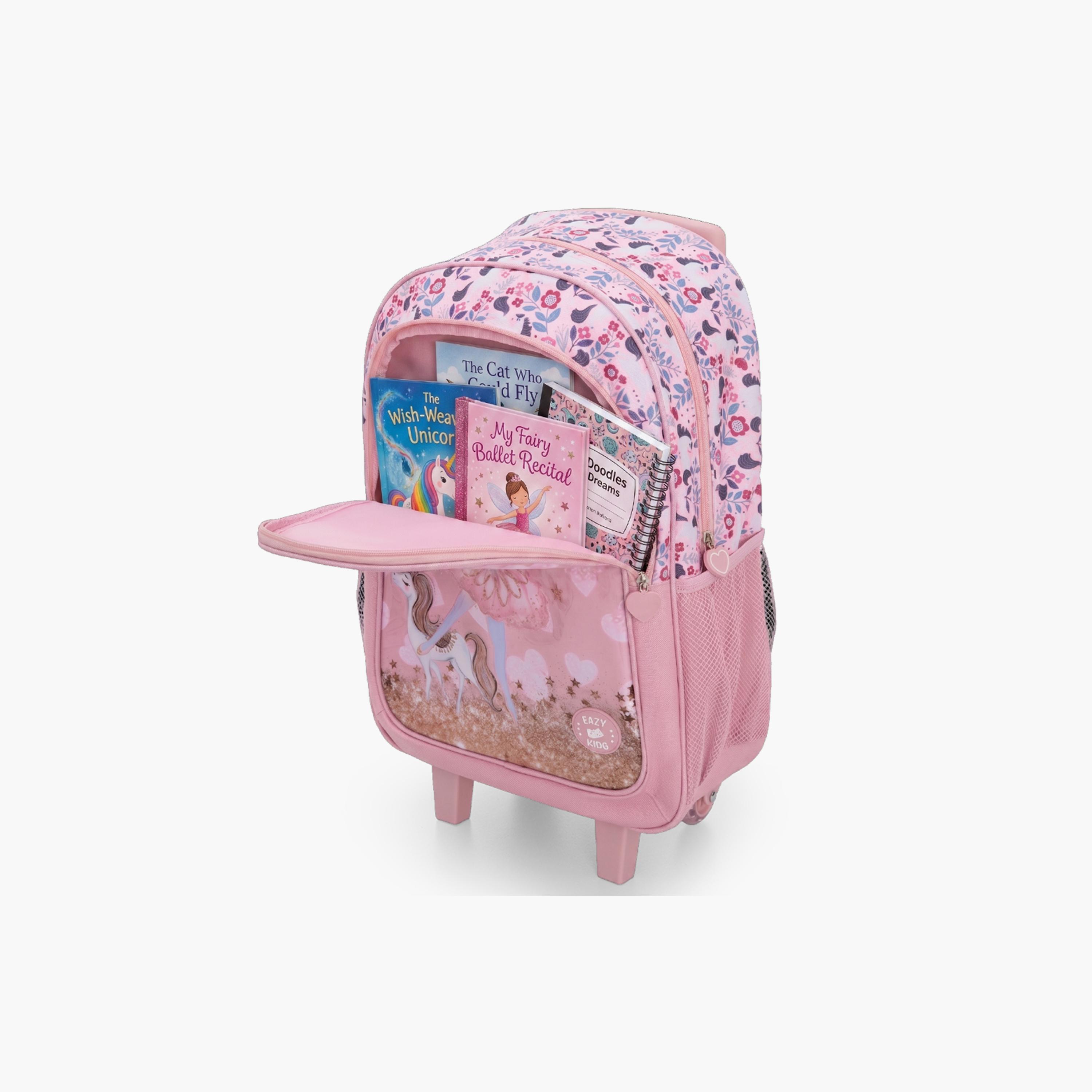 طقم حقيبة مدرسة ترولي كومبو مع ملحقات | 5 قطع "باليه بينك" | 17 بوصة من إيزي كيدز-school-bagsandbackpacks-backpacks-image-2
