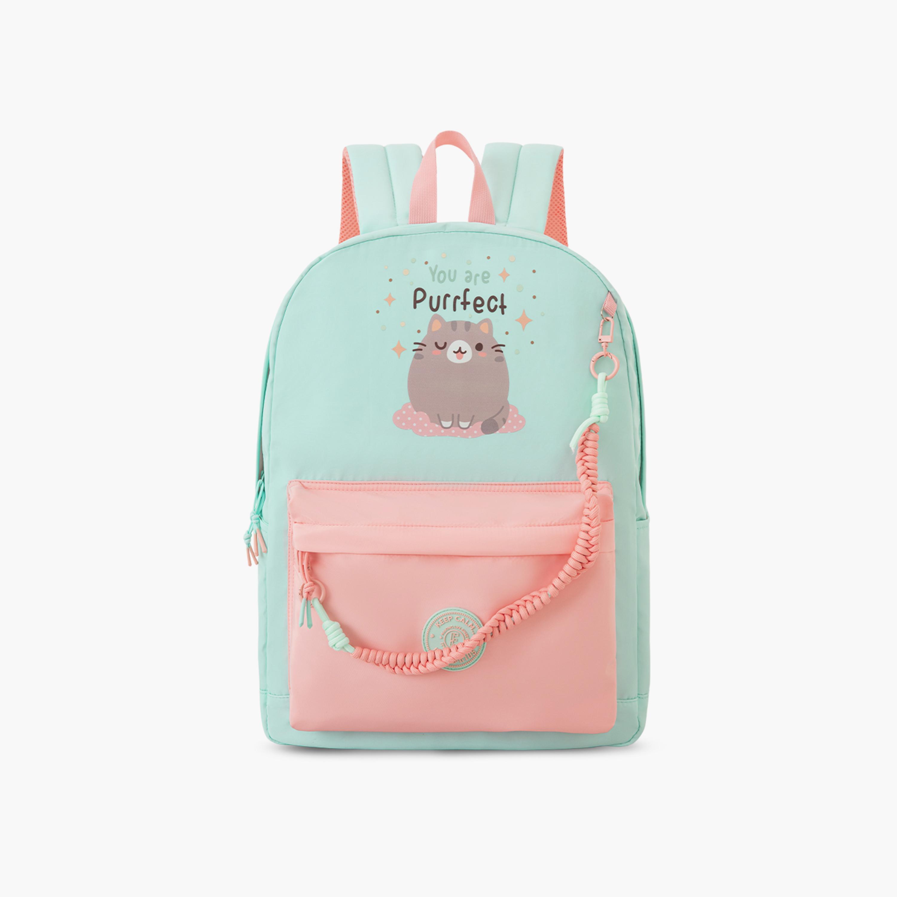 Eazy Kids Trolley Compatible School Bag with Laptop Compartment - Purrfect Dreams - 16.5 Inch-school-bagsandbackpacks-backpacks-image-1