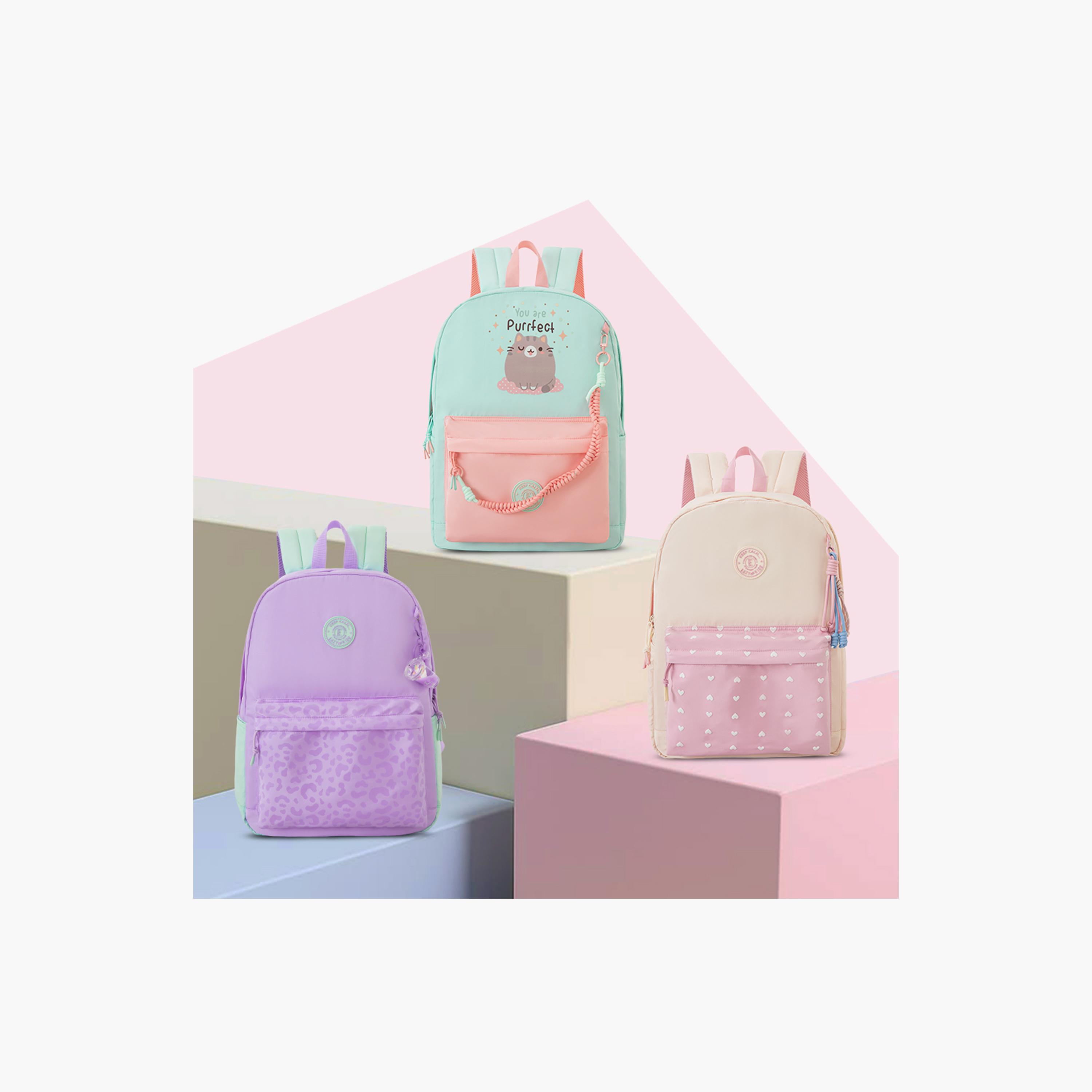 Eazy Kids Trolley Compatible School Bag with Laptop Compartment - Purrfect Dreams - 16.5 Inch-school-bagsandbackpacks-backpacks-image-2