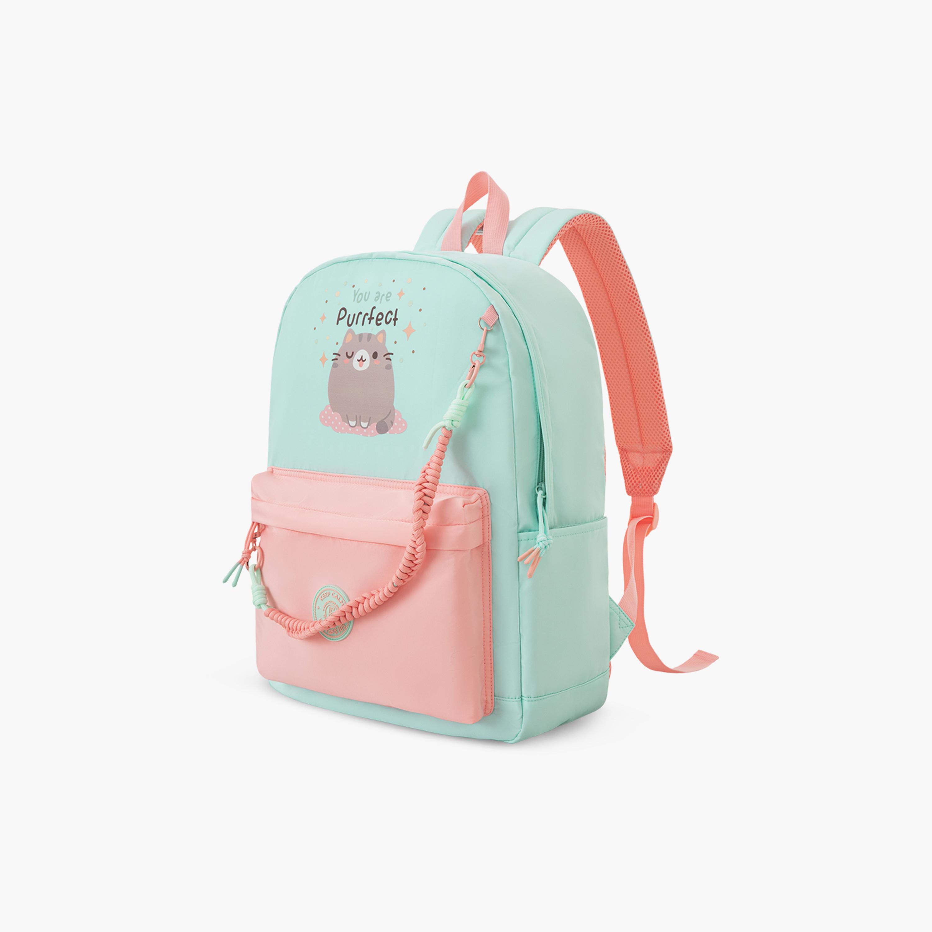Eazy Kids Trolley Compatible School Bag with Laptop Compartment - Purrfect Dreams - 16.5 Inch-school-bagsandbackpacks-backpacks-image-3