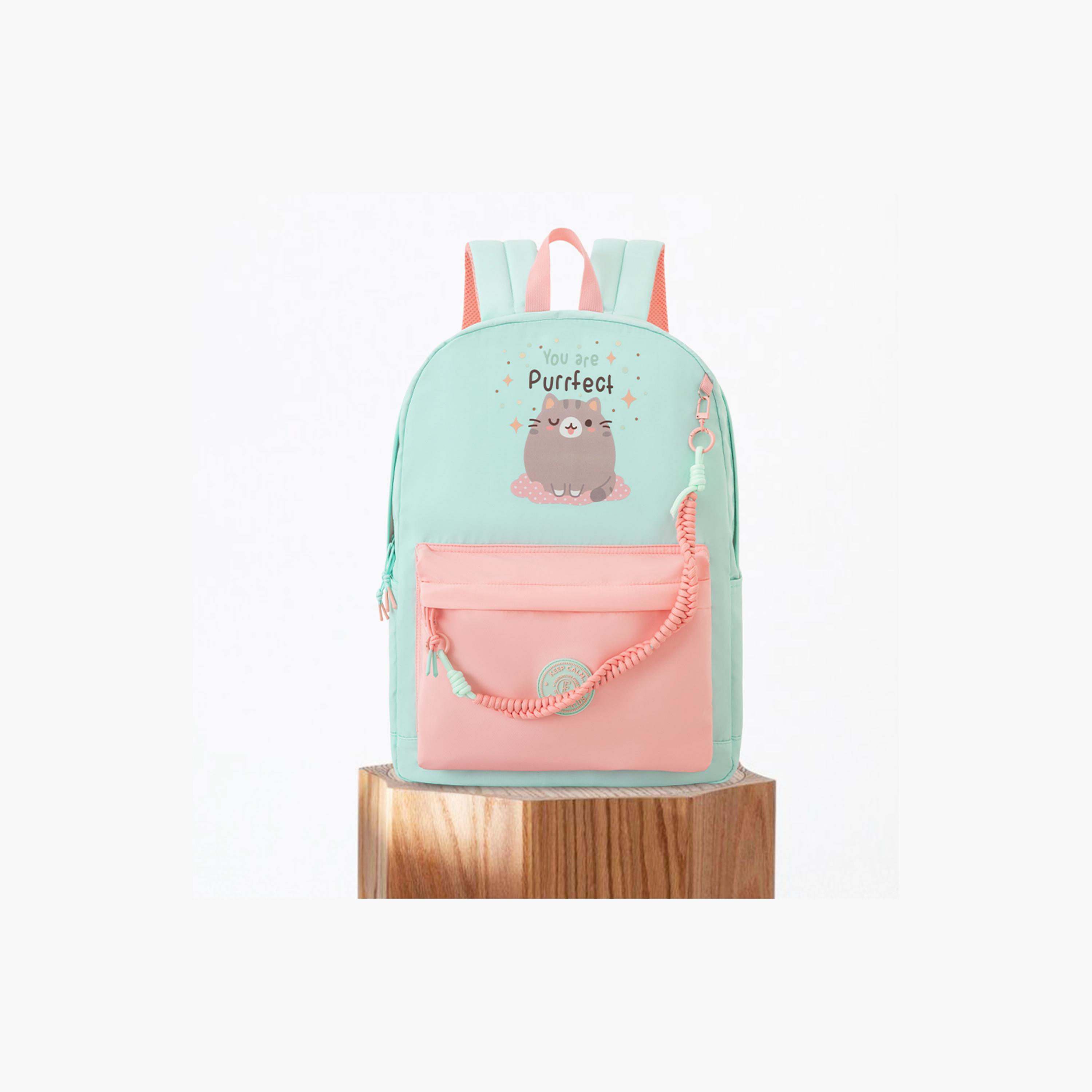 Eazy Kids Trolley Compatible School Bag with Laptop Compartment - Purrfect Dreams - 16.5 Inch-school-bagsandbackpacks-backpacks-image-9