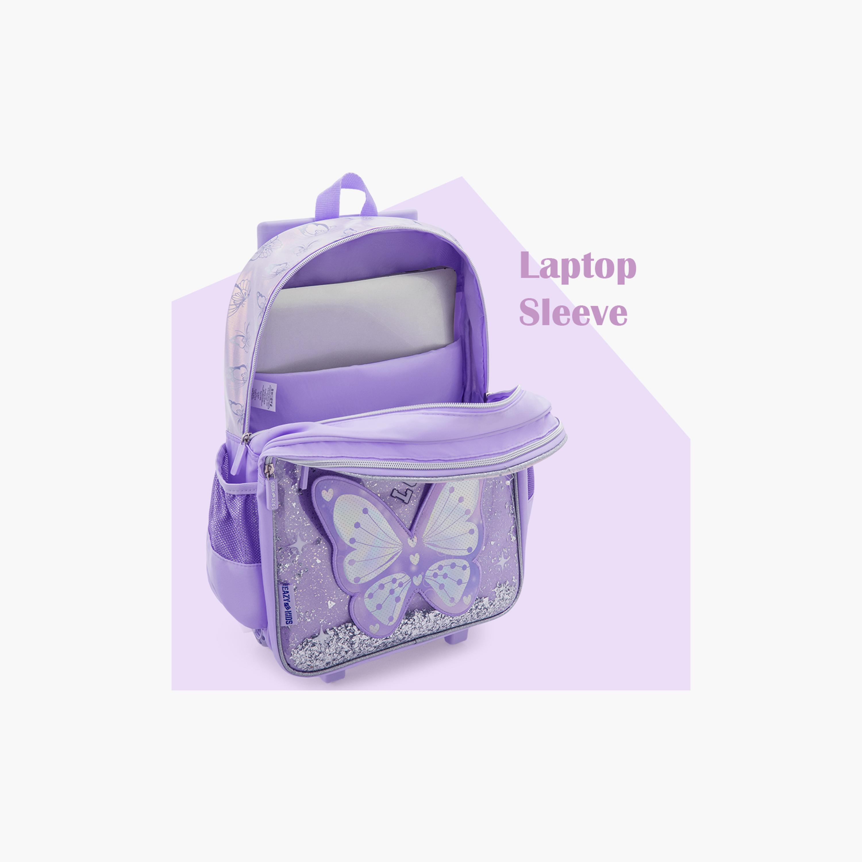 Eazy Kids 3-Piece Trolley School Bag Set with Laptop Compartment - Girl Power Purple - 16-Inch-school-bagsandbackpacks-backpacks-image-10