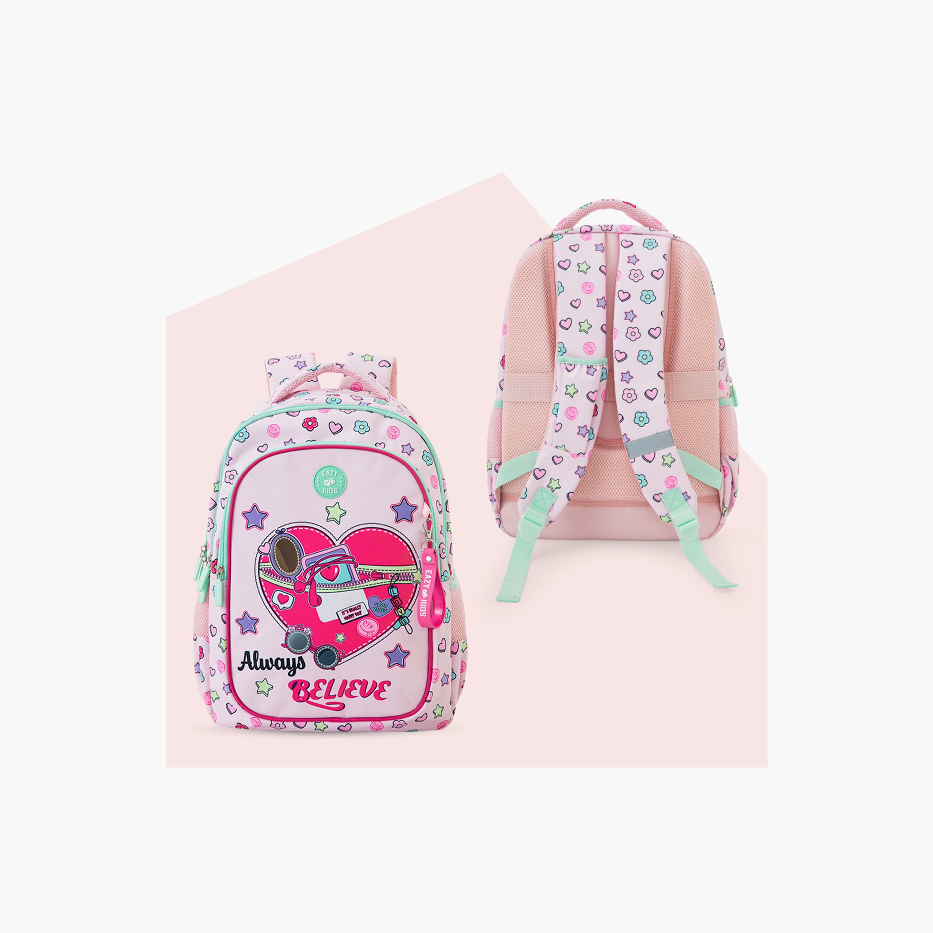 Eazy Kids 3-Piece School Bag Set with Laptop Compartment - Always Believe - Pink - 17 Inch-school-bagsandbackpacks-backpacks-image-11