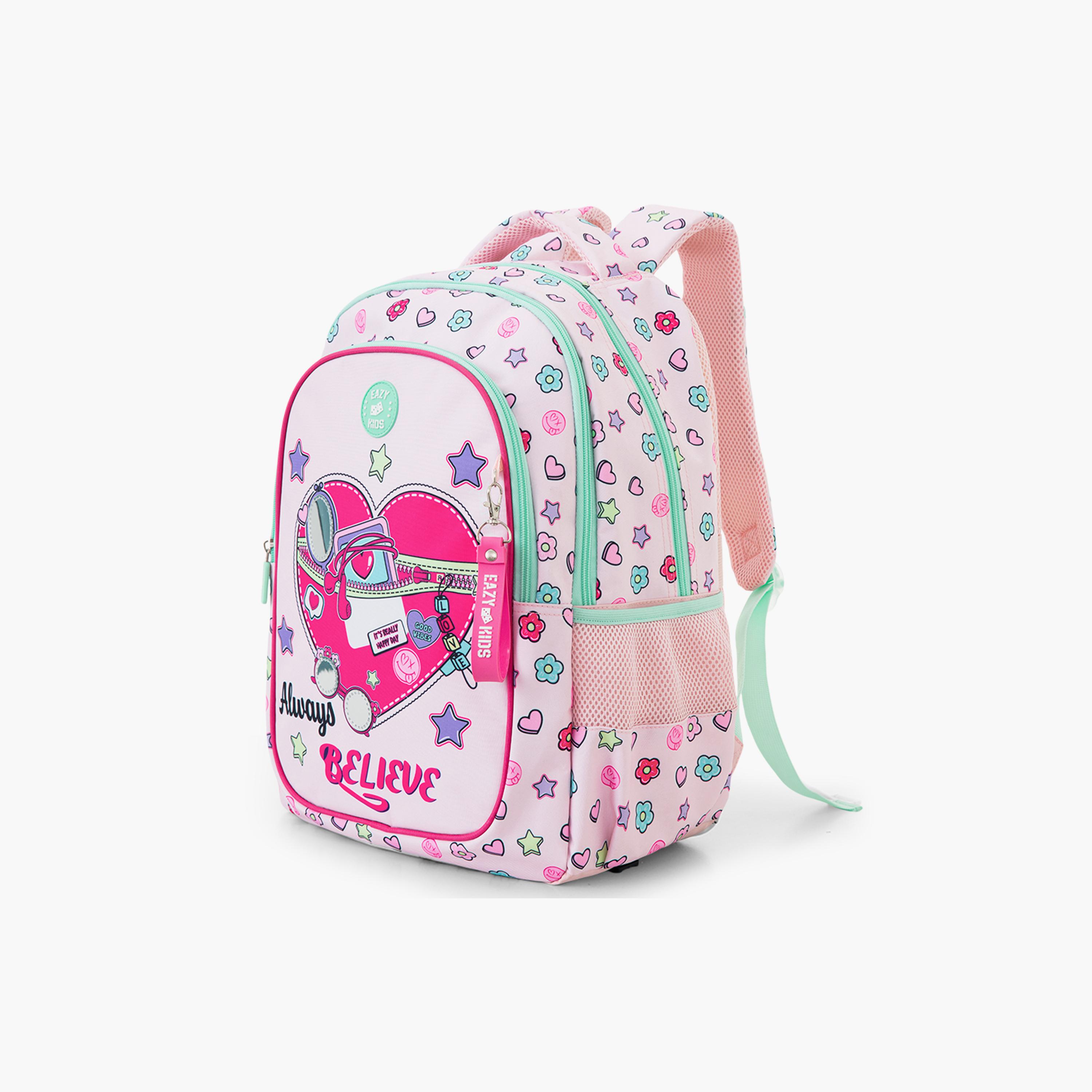 Eazy Kids 3-Piece School Bag Set with Laptop Compartment - Always Believe - Pink - 17 Inch-school-bagsandbackpacks-backpacks-image-8