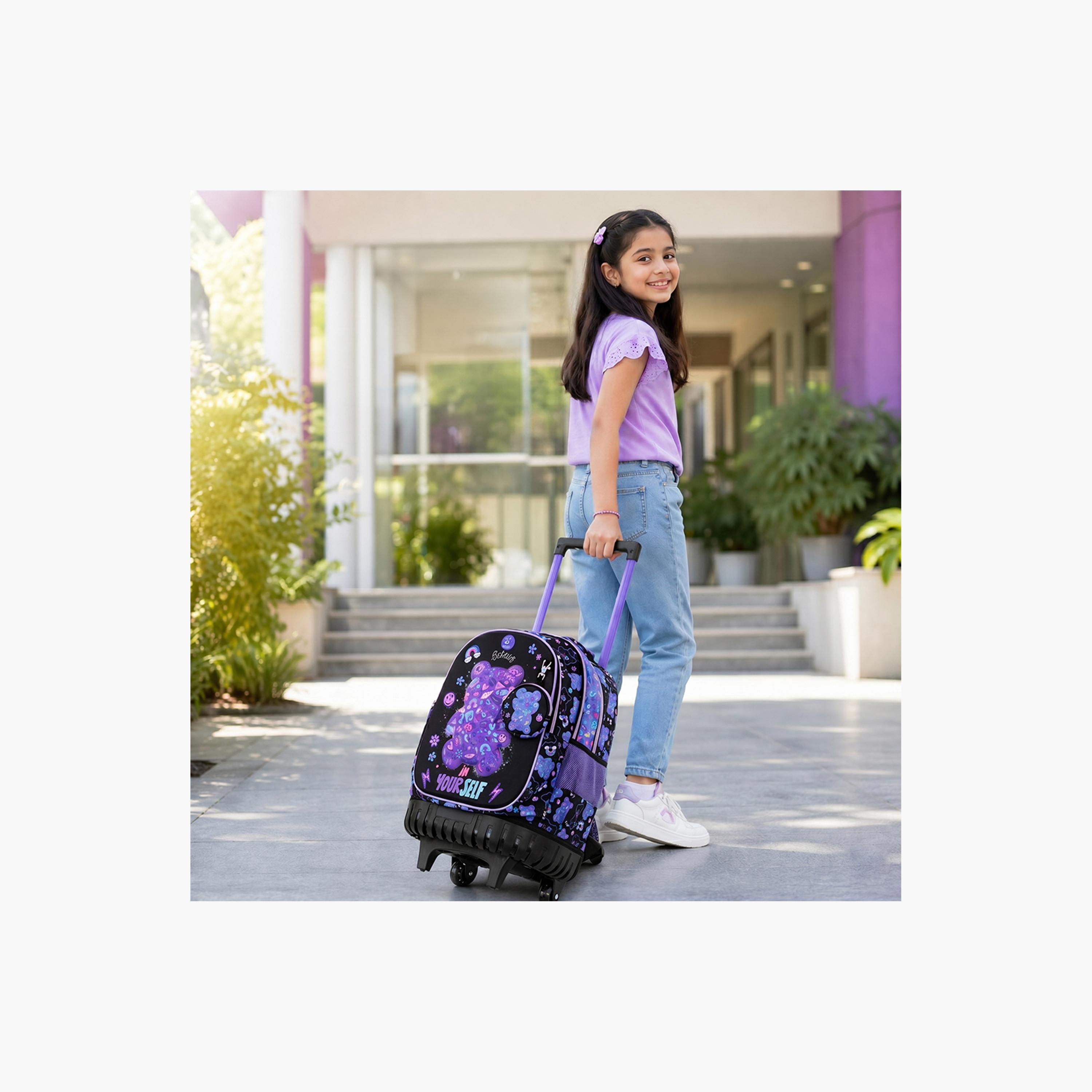 Eazy Kids 3-Piece Trolley School Bag Set with Laptop Compartment - Teddy Black - 18 Inch-school-bagsandbackpacks-backpacks-image-9