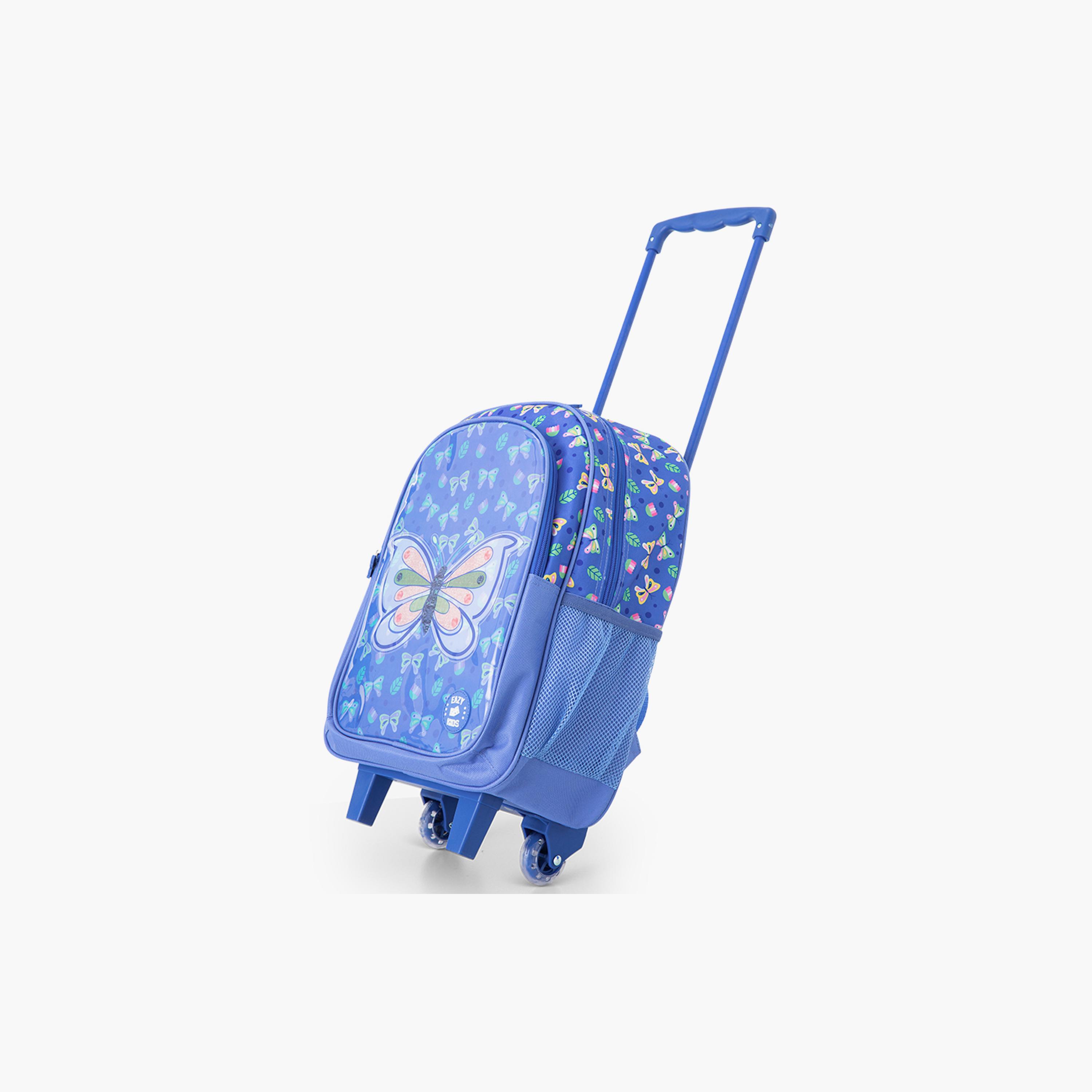 Eazy Kids 5-Piece Trolley School Bag Set with Wheels - Butterfly Blue - 17 Inch-school-bagsandbackpacks-backpacks-image-11