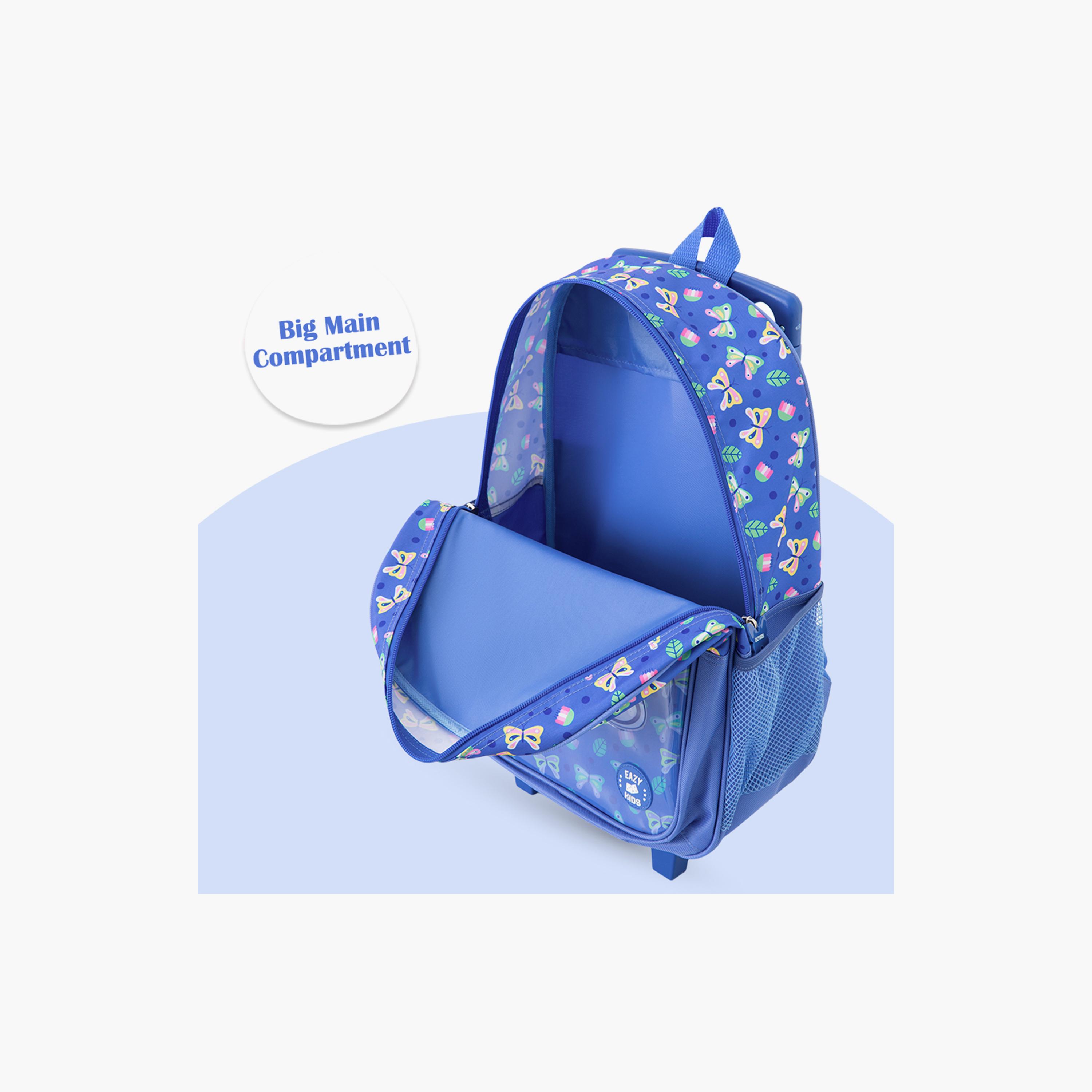 Eazy Kids 5-Piece Trolley School Bag Set with Wheels - Butterfly Blue - 17 Inch-school-bagsandbackpacks-backpacks-image-12