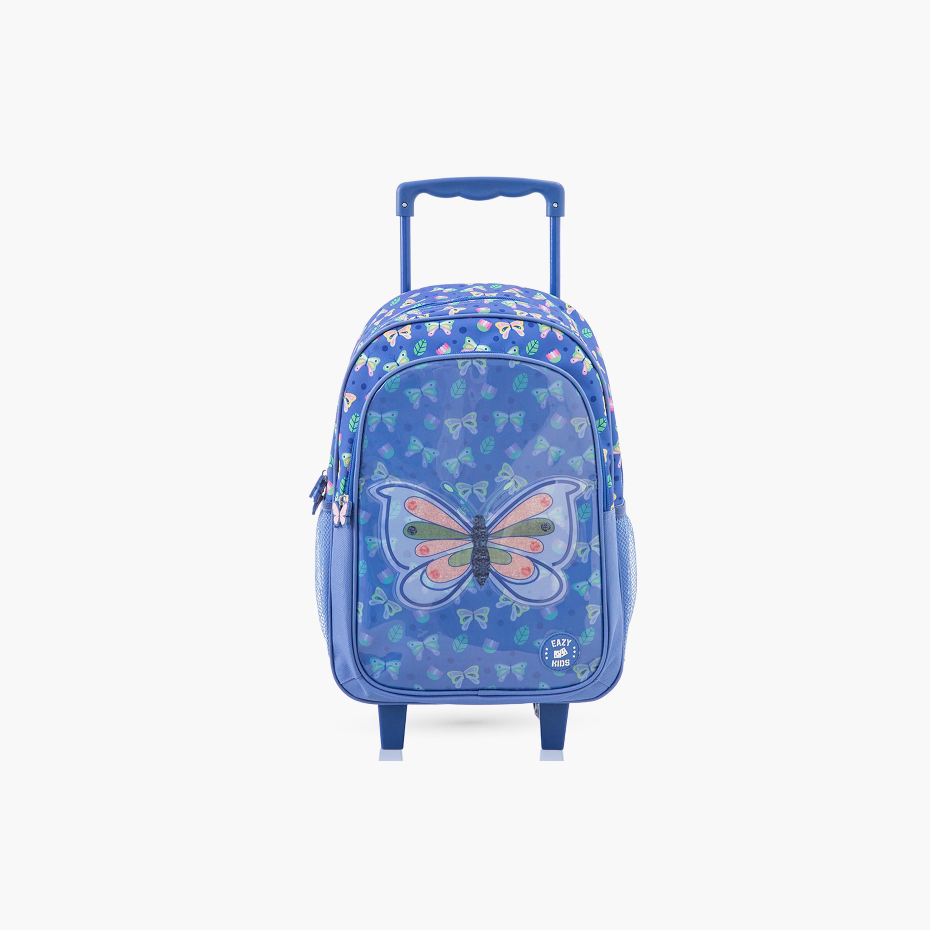 Eazy Kids 5-Piece Trolley School Bag Set with Wheels - Butterfly Blue - 17 Inch-school-bagsandbackpacks-backpacks-image-14