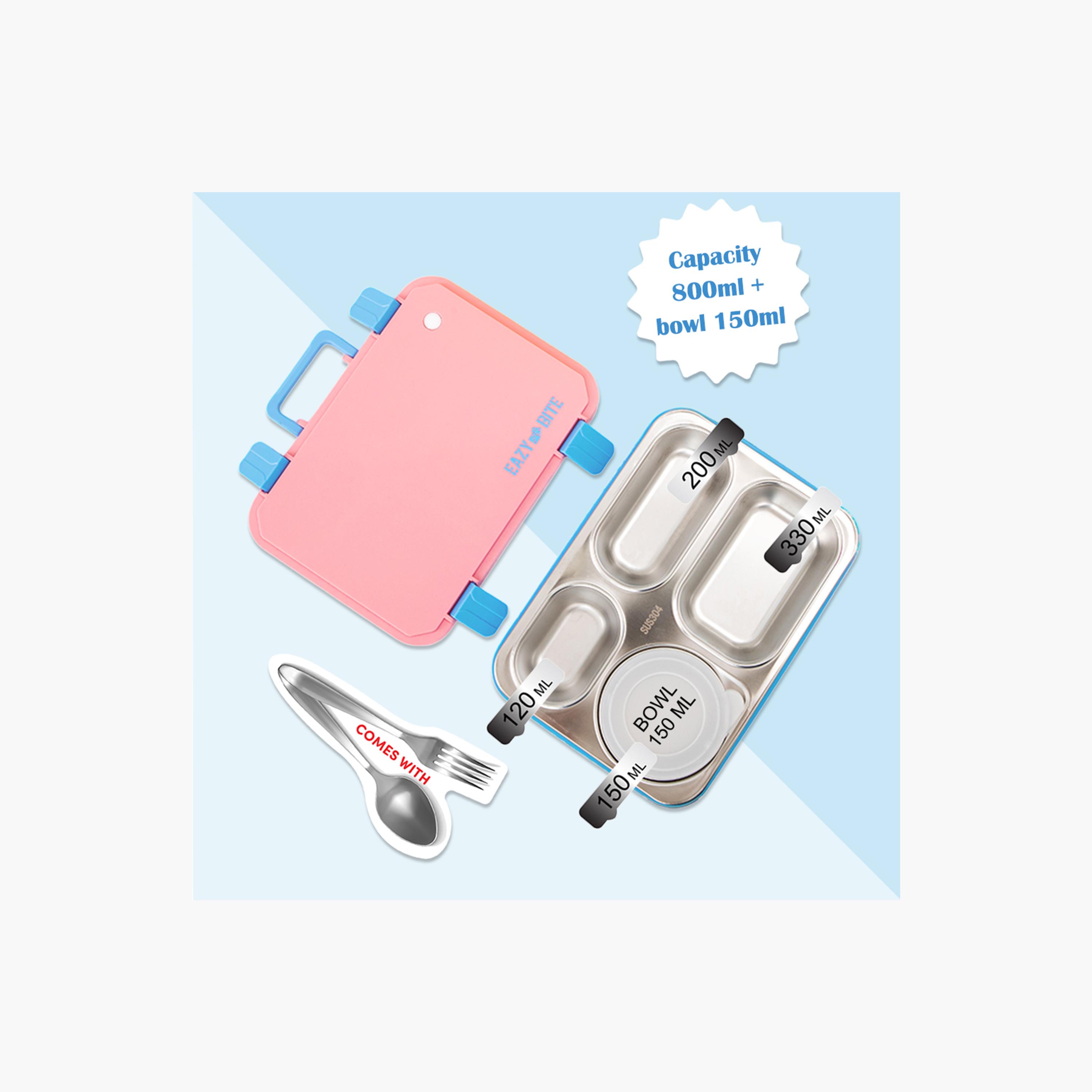 صندوق غداء ستانلس ستيل مع حاوية طعام بغطاء من إيزي كيدز-school-lunchessentials-lunchboxes-image-8