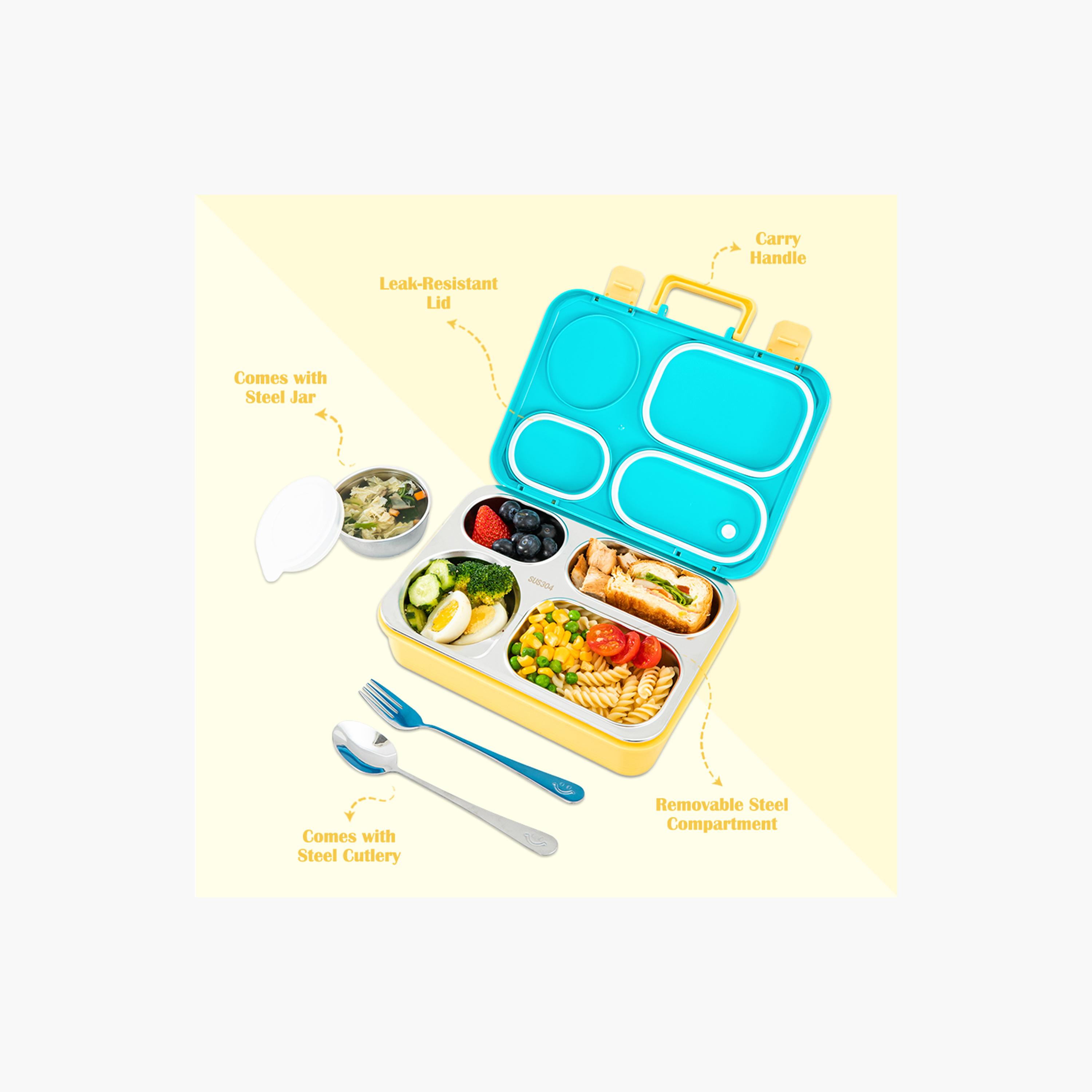 Eazy Kids Stainless Steel Lunch Box with Food Container with Lid-school-lunchessentials-lunchboxes-image-3