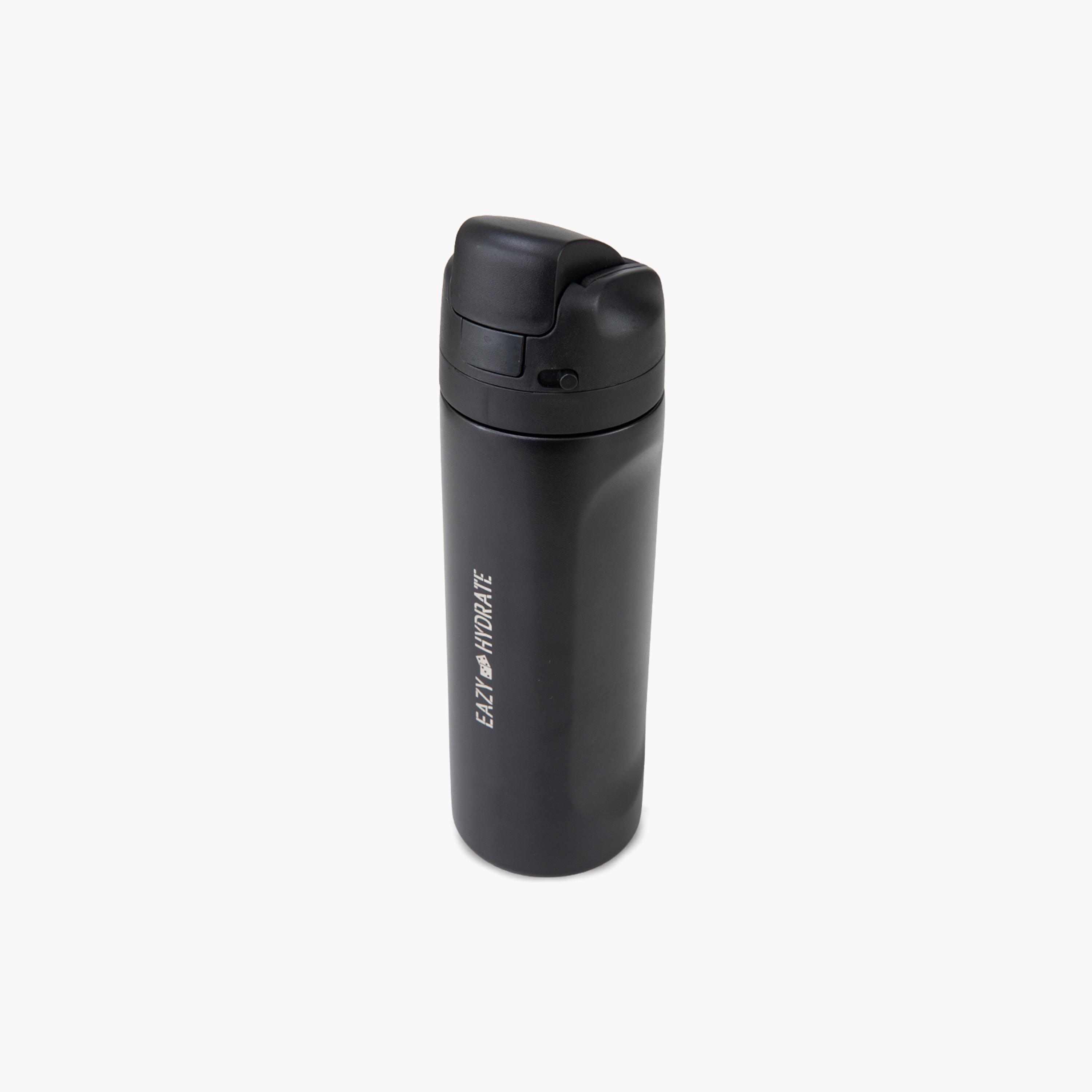 Eazy Kids Stainless Steel Bottle with Straw & Spout & Handle - 710 ml - Black-school-waterbottles-image-11