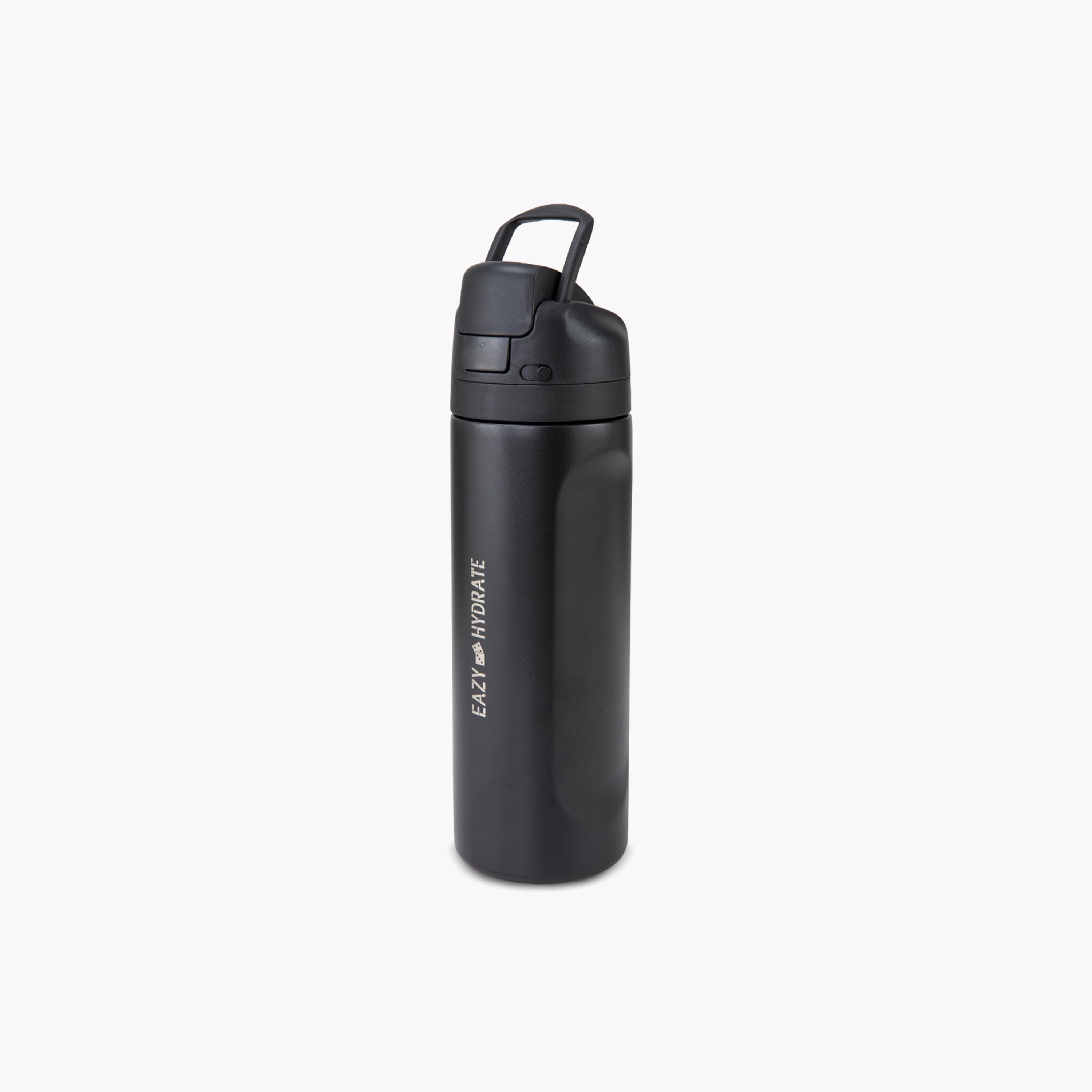 Eazy Kids Stainless Steel Bottle with Straw & Spout & Handle - 710 ml - Black-school-waterbottles-image-12