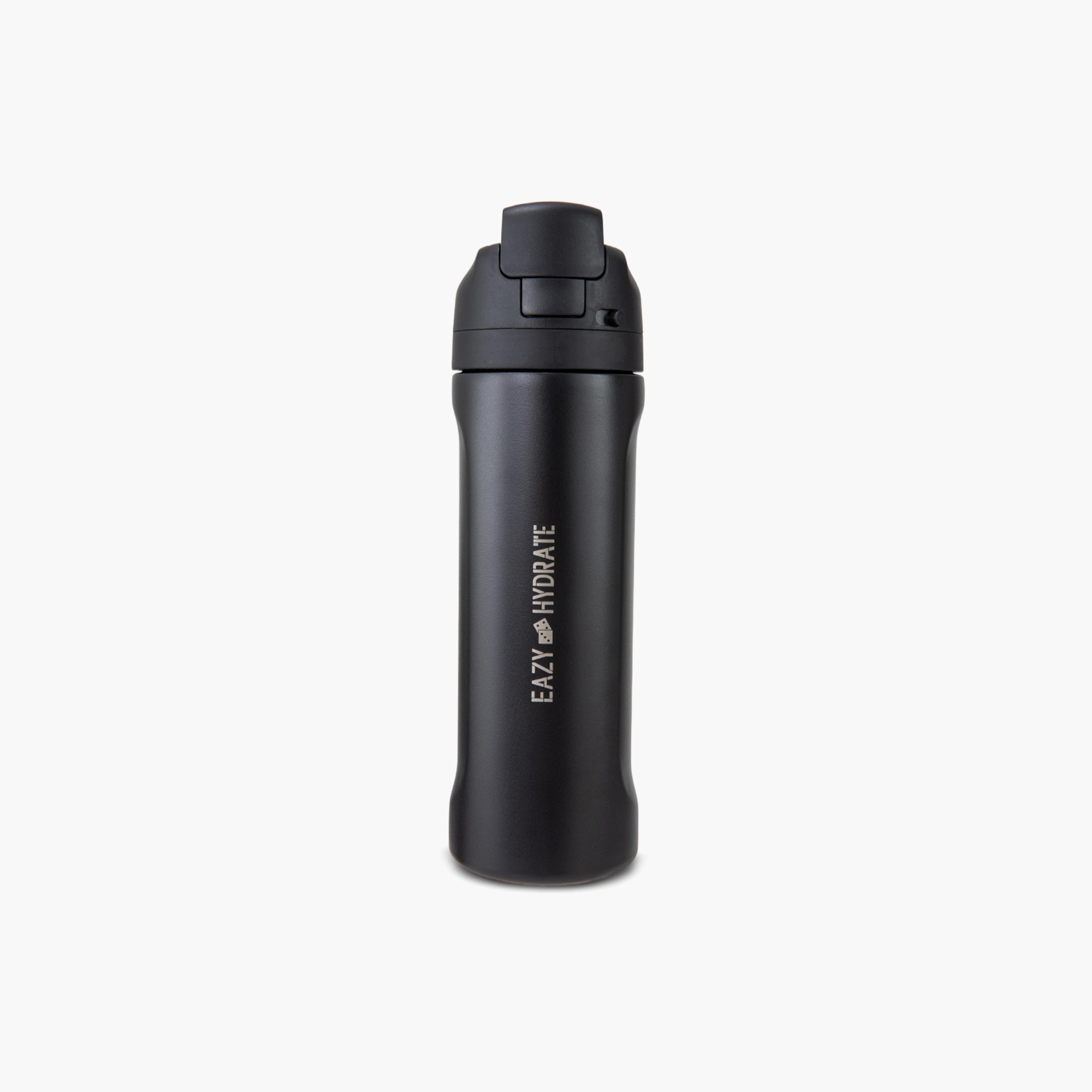 Eazy Kids Stainless Steel Bottle with Straw & Spout & Handle - 710 ml - Black-school-waterbottles-image-5