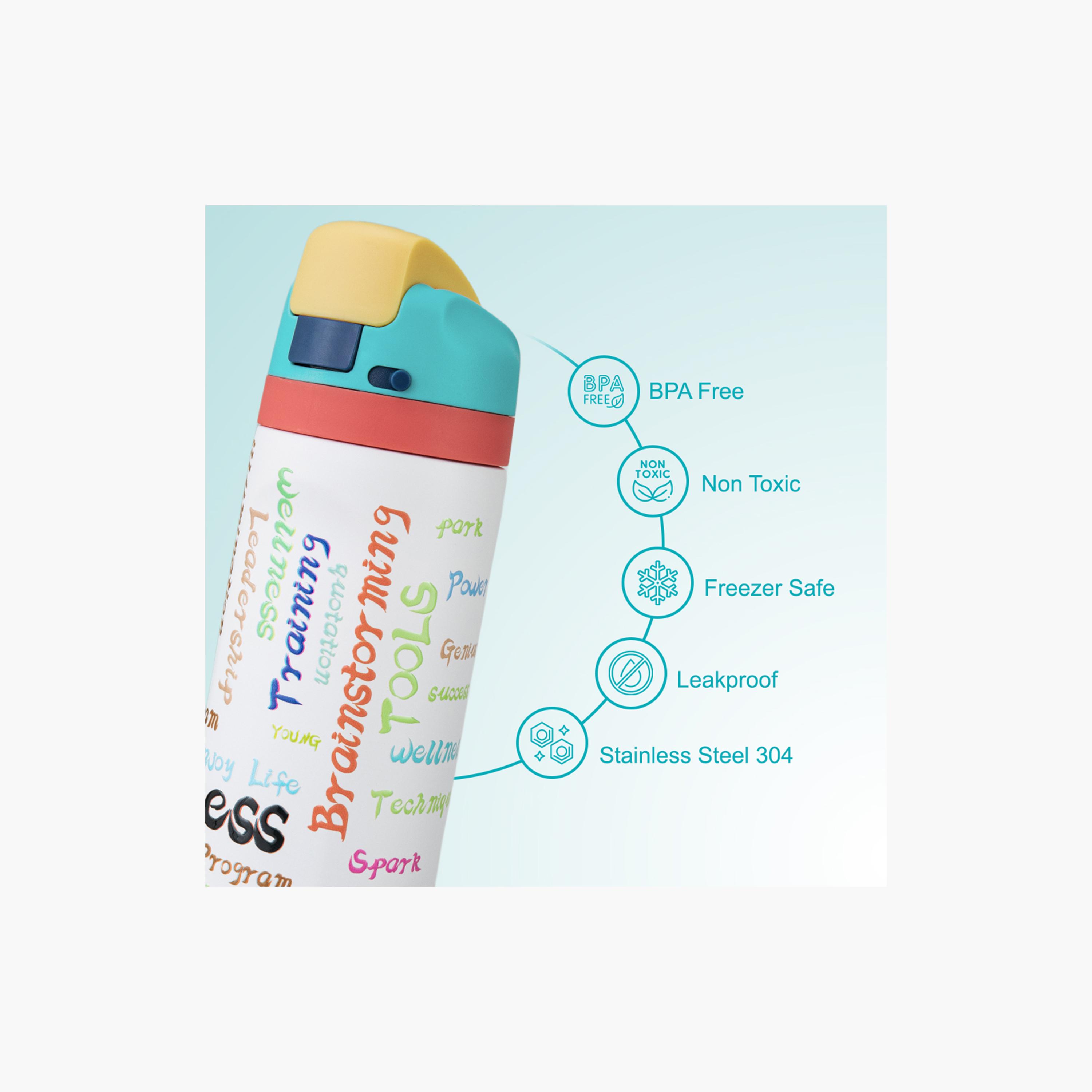 Eazy Kids Stainless Steel Bottle with Straw & Spout & Handle - 710 ml - Success-school-waterbottles-image-11