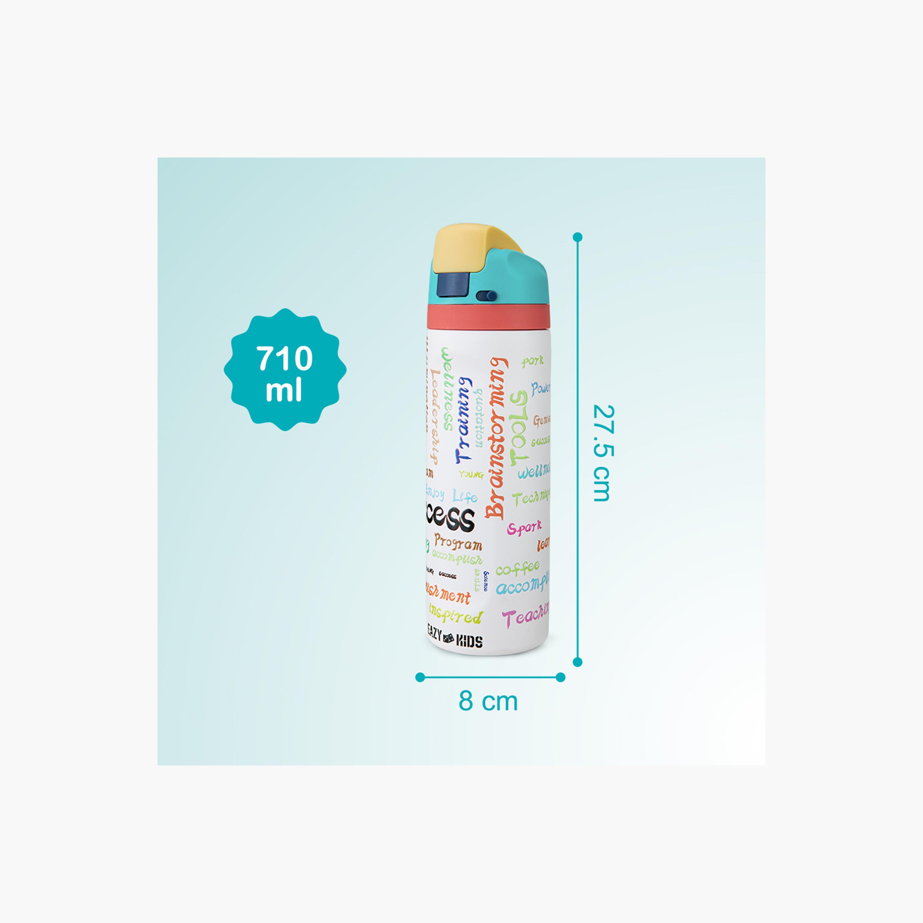 Eazy Kids Stainless Steel Bottle with Straw & Spout & Handle - 710 ml - Success-school-waterbottles-image-6