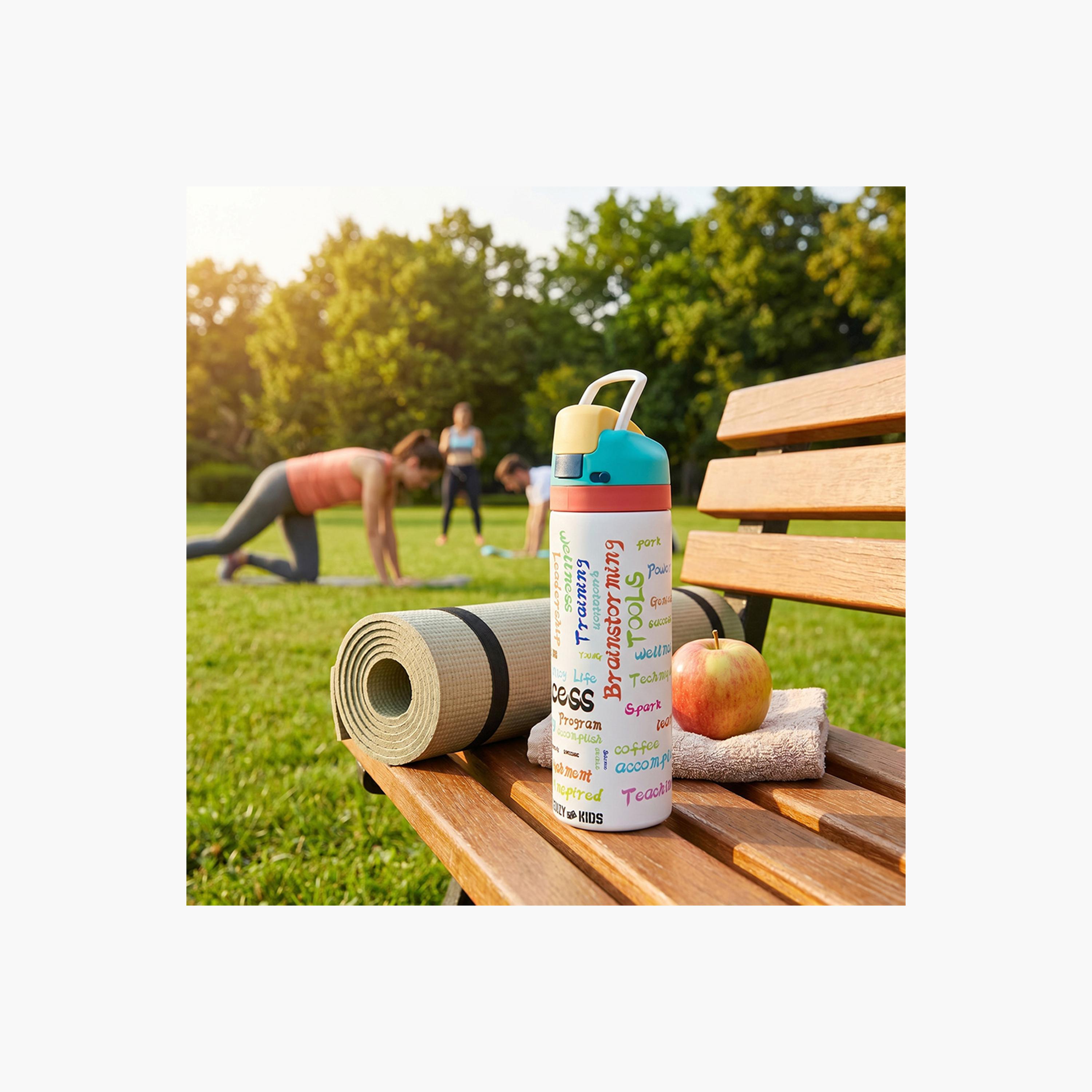 Eazy Kids Stainless Steel Bottle with Straw & Spout & Handle - 710 ml - Success-school-waterbottles-image-8