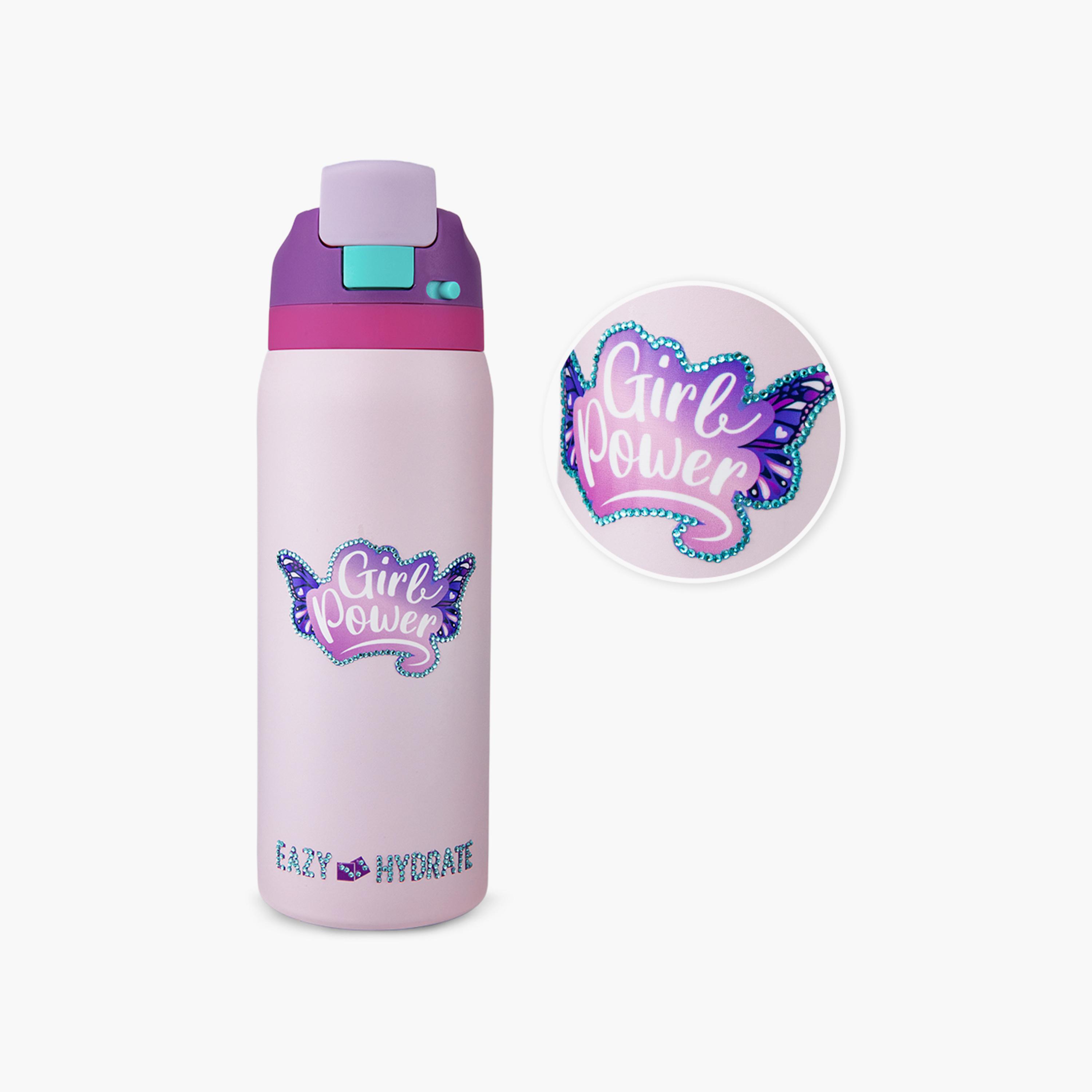 عبوة ماء ستانلس ستيل بلينغ (لامعة) مع ماصة وفوهة ومقبض | 948 مل من إيزي كيدز-school-waterbottles-image-1
