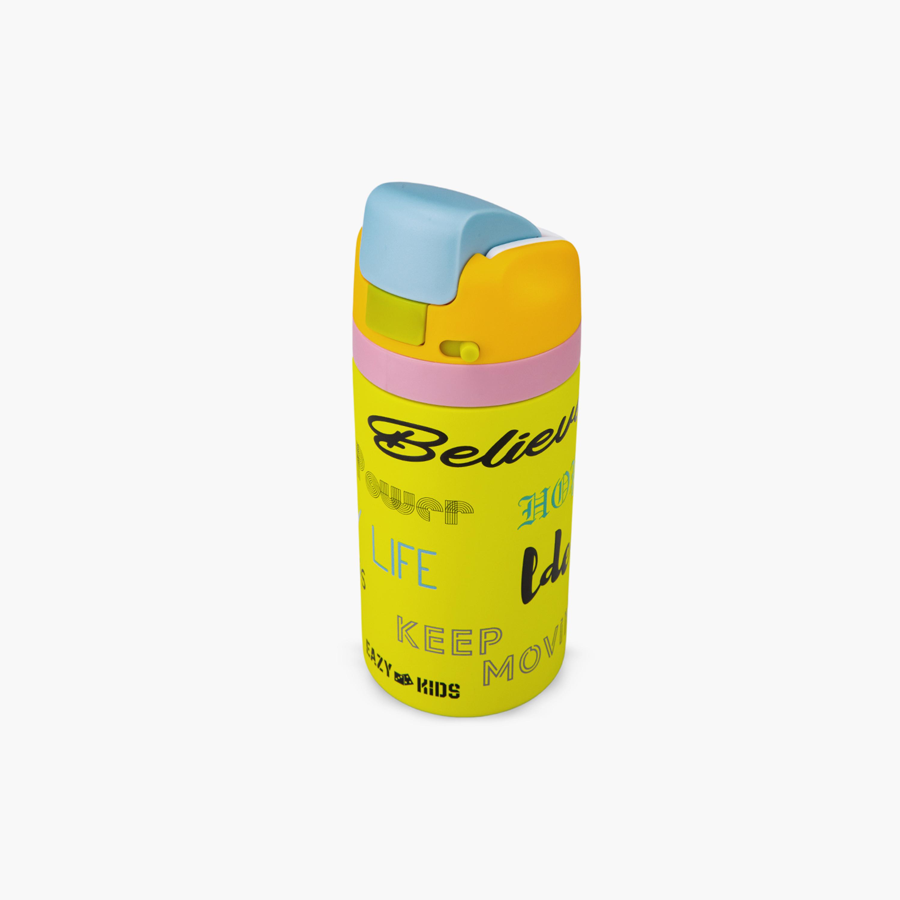 عبوة ماء ستانلس ستيل بلينغ (لامعة) مع ماصة وفوهة ومقبض | 445 مل من إيزي كيدز-school-waterbottles-image-10