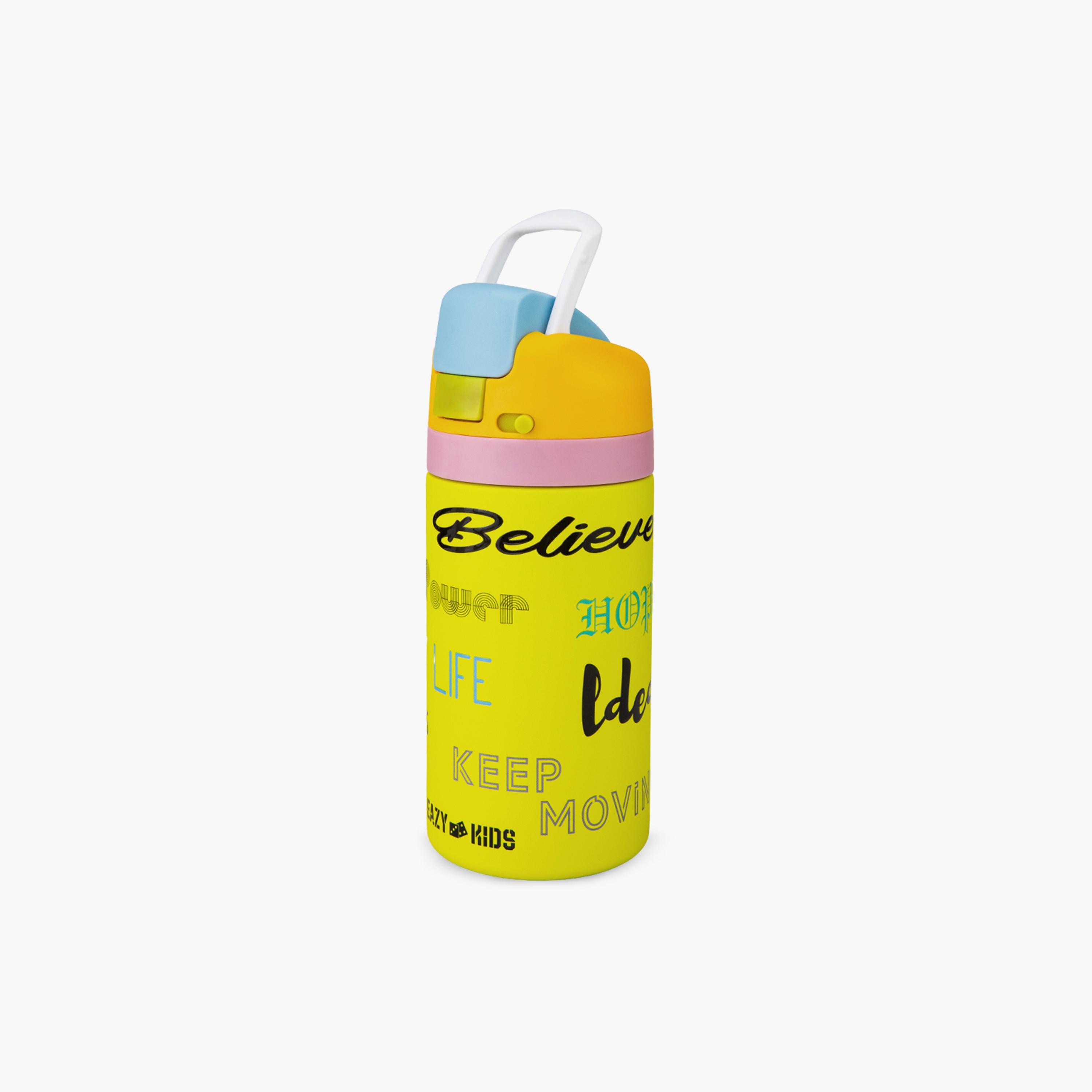 عبوة ماء ستانلس ستيل بلينغ (لامعة) مع ماصة وفوهة ومقبض | 445 مل من إيزي كيدز-school-waterbottles-image-11