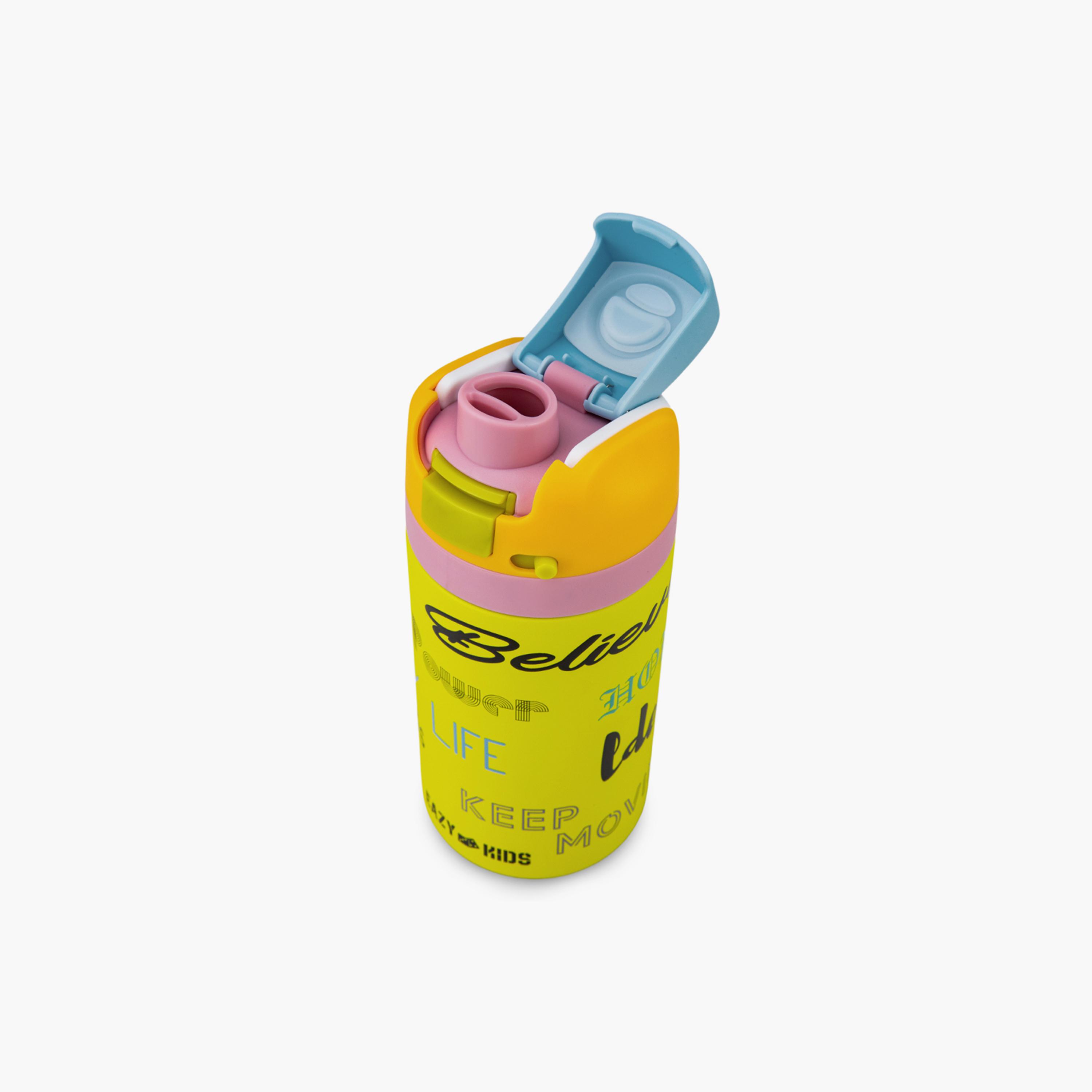 عبوة ماء ستانلس ستيل بلينغ (لامعة) مع ماصة وفوهة ومقبض | 445 مل من إيزي كيدز-school-waterbottles-image-12