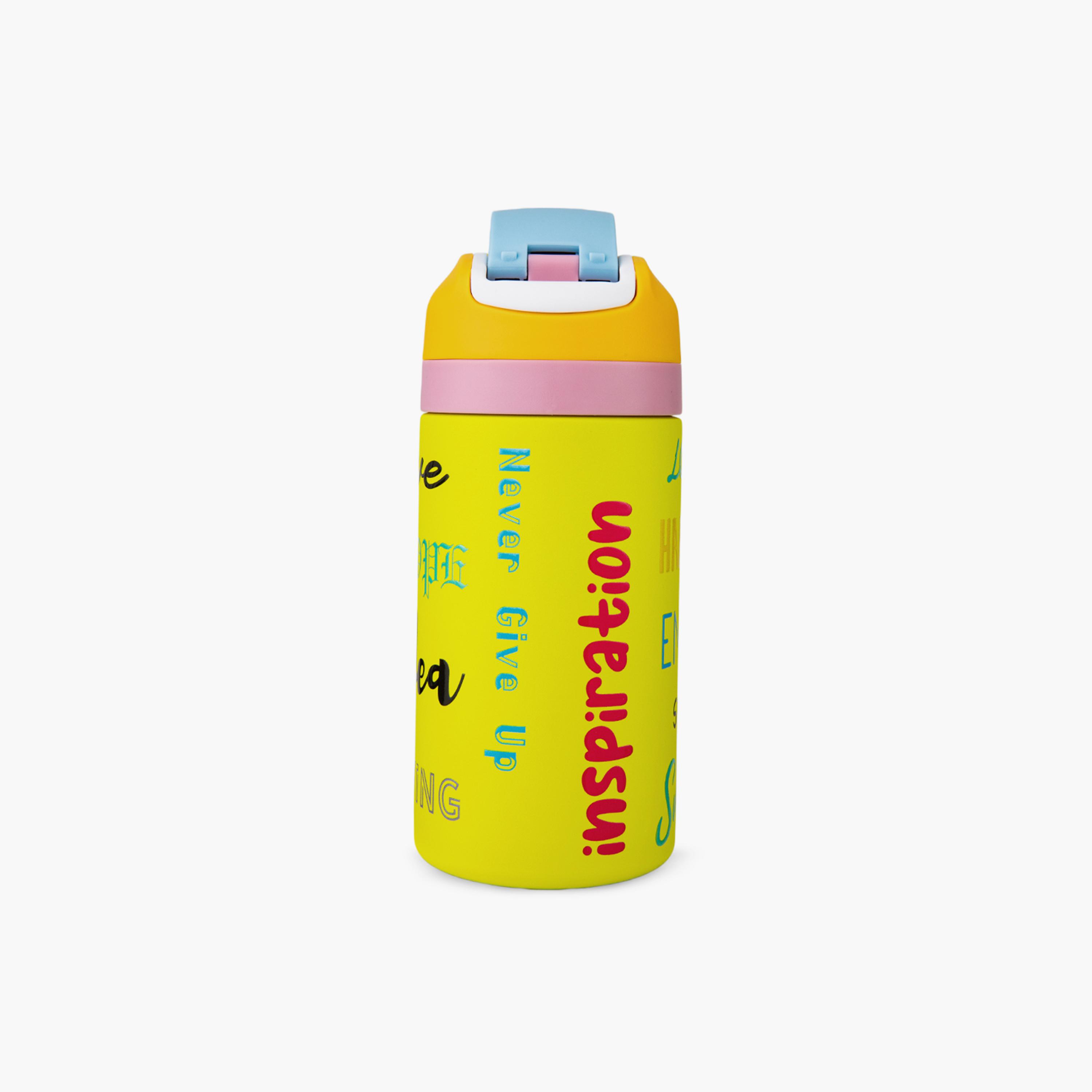 عبوة ماء ستانلس ستيل بلينغ (لامعة) مع ماصة وفوهة ومقبض | 445 مل من إيزي كيدز-school-waterbottles-image-9
