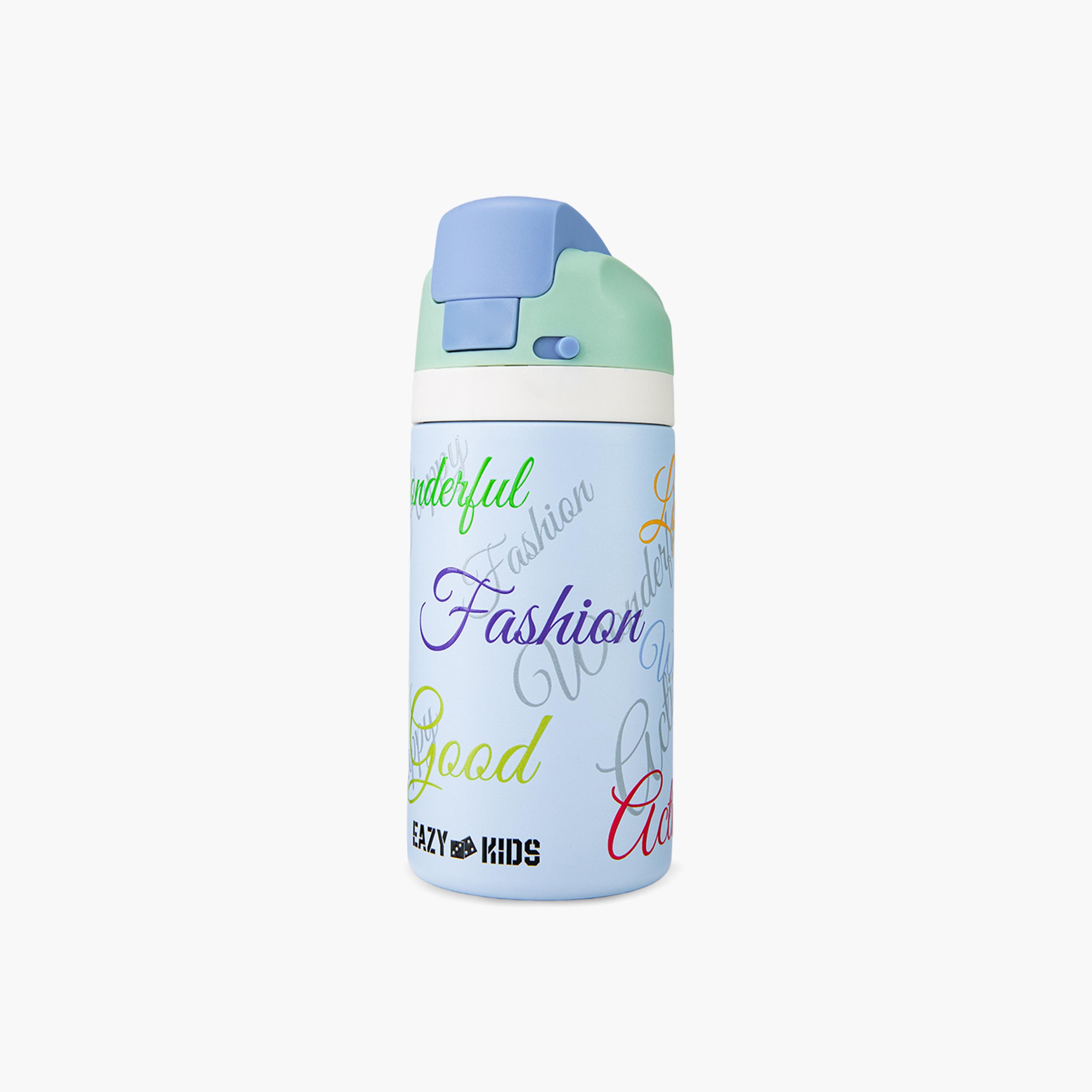 عبوة ماء ستانلس ستيل بلينغ (لامعة) مع ماصة وفوهة ومقبض | 445 مل من إيزي كيدز-school-waterbottles-image-1