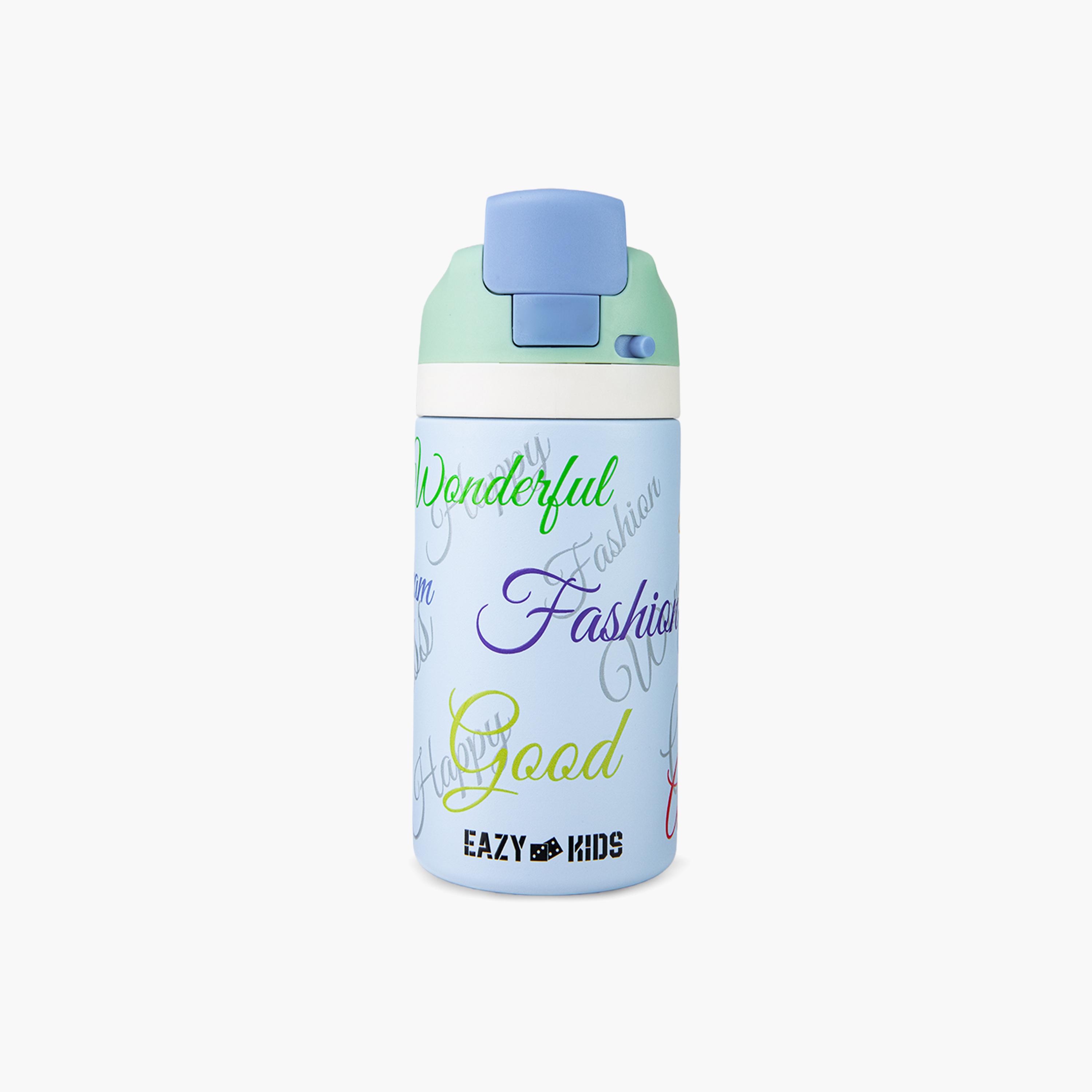 عبوة ماء ستانلس ستيل بلينغ (لامعة) مع ماصة وفوهة ومقبض | 445 مل من إيزي كيدز-school-waterbottles-image-6