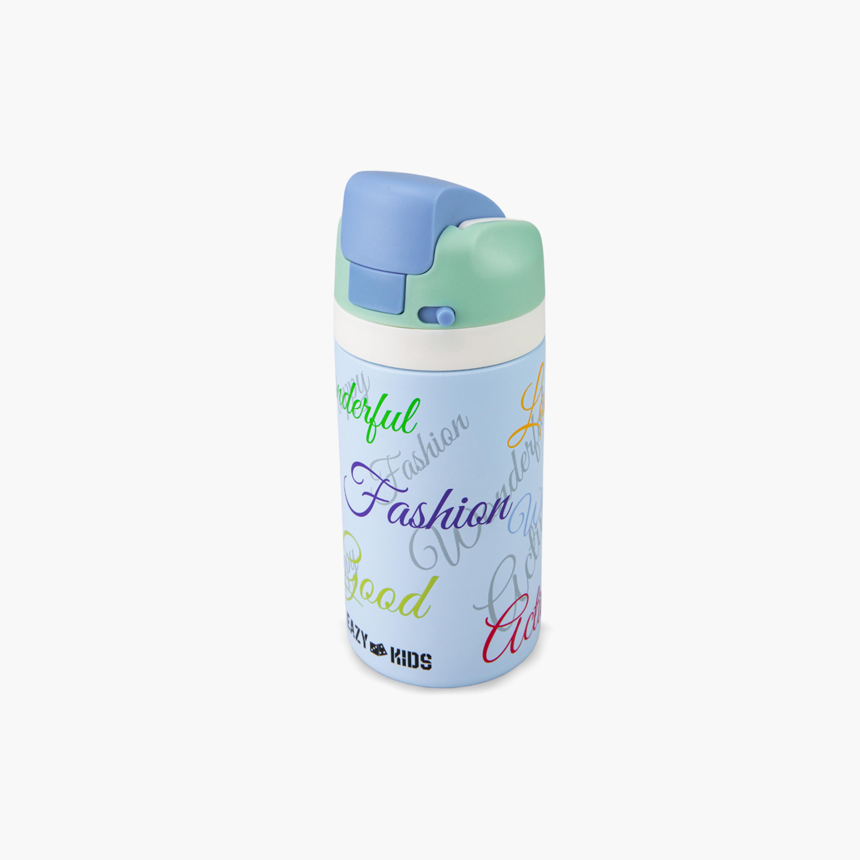 عبوة ماء ستانلس ستيل بلينغ (لامعة) مع ماصة وفوهة ومقبض | 445 مل من إيزي كيدز-school-waterbottles-image-7