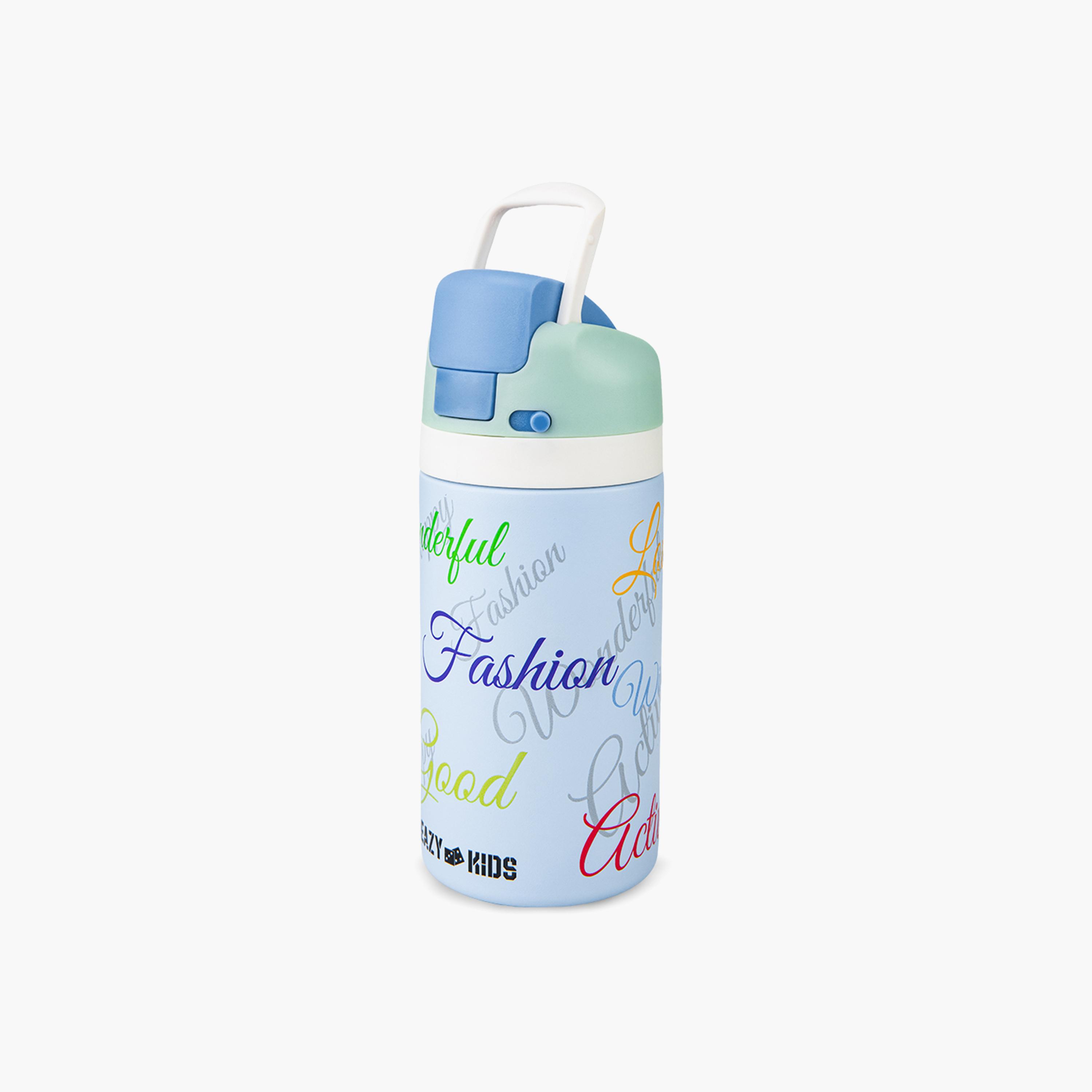 عبوة ماء ستانلس ستيل بلينغ (لامعة) مع ماصة وفوهة ومقبض | 445 مل من إيزي كيدز-school-waterbottles-image-9
