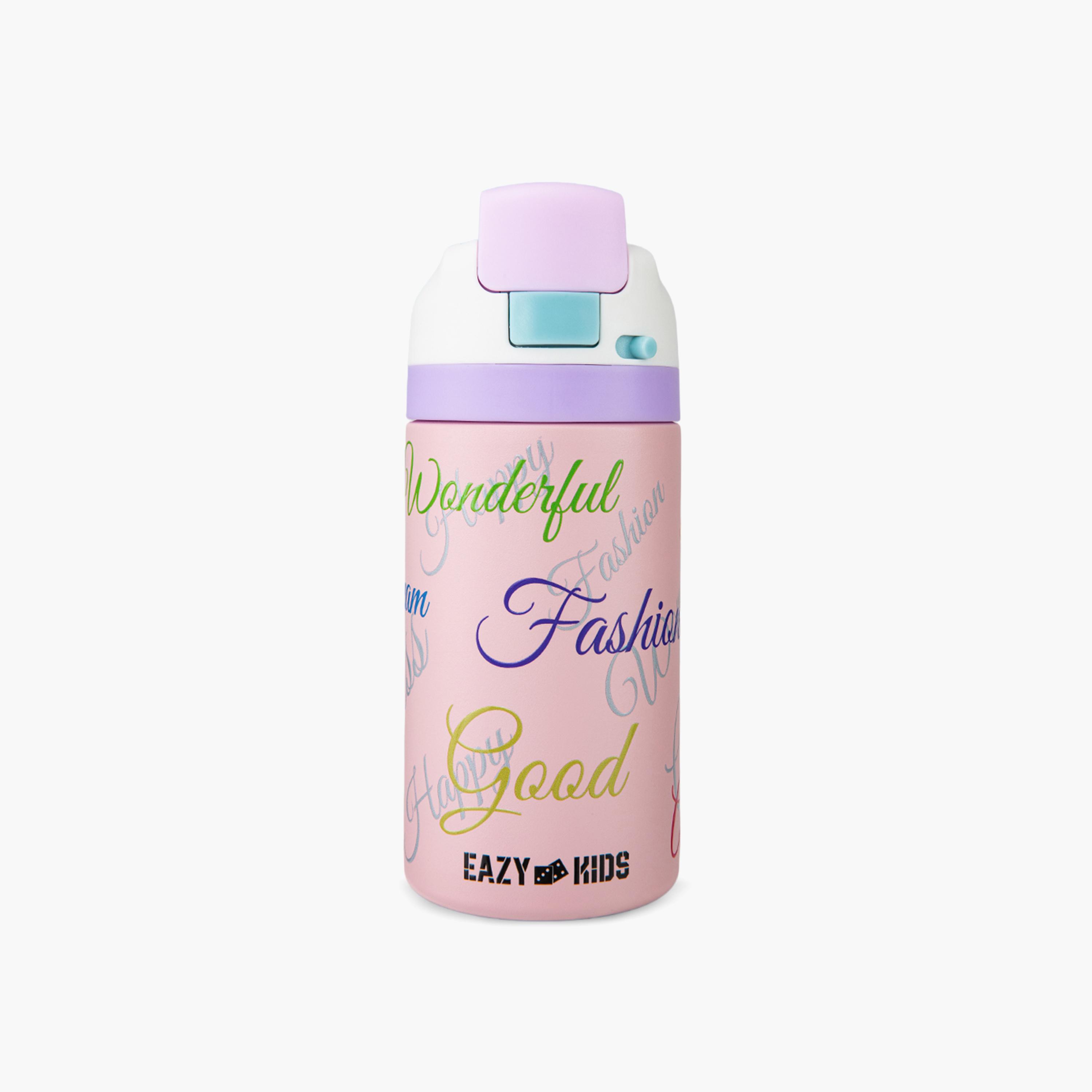 عبوة ماء ستانلس ستيل بلينغ (لامعة) مع ماصة وفوهة ومقبض | 445 مل من إيزي كيدز-school-waterbottles-image-5