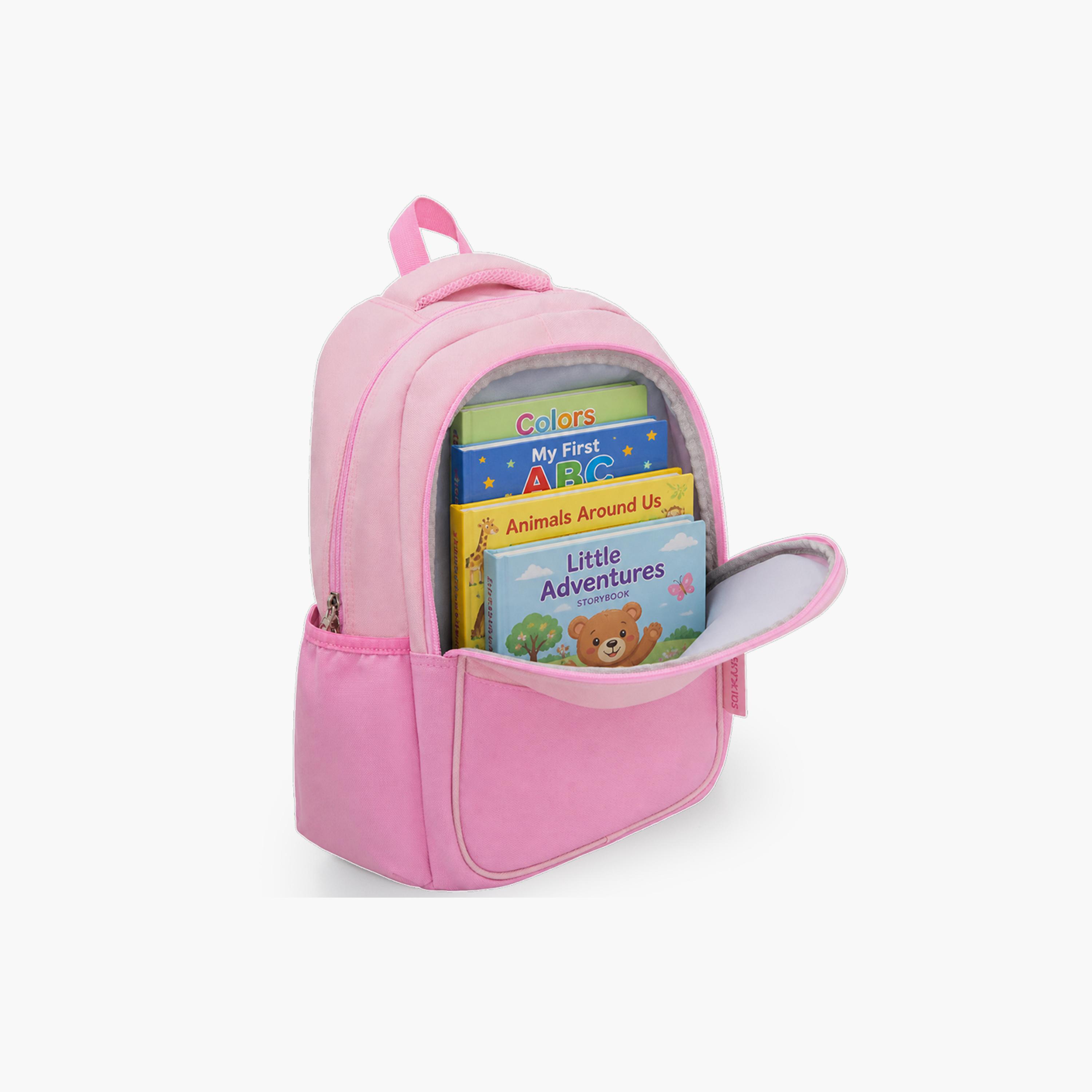 Eazy Kids Lightweight School Bag with Laptop Sleeve - Good Vibes - Pink - 15.3 Inch-school-bagsandbackpacks-backpacks-image-10