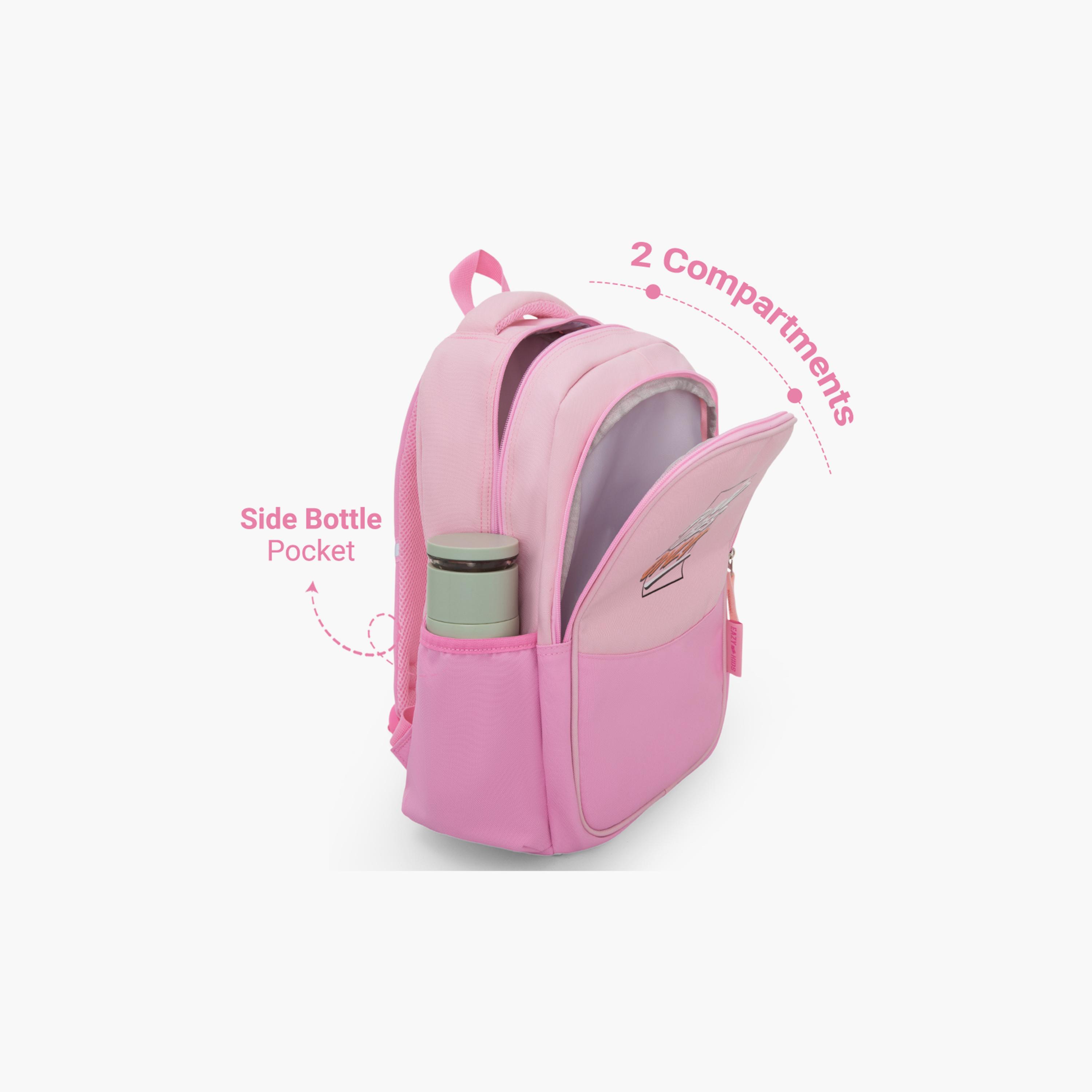 Eazy Kids Lightweight School Bag with Laptop Sleeve - Good Vibes - Pink - 15.3 Inch-school-bagsandbackpacks-backpacks-image-8