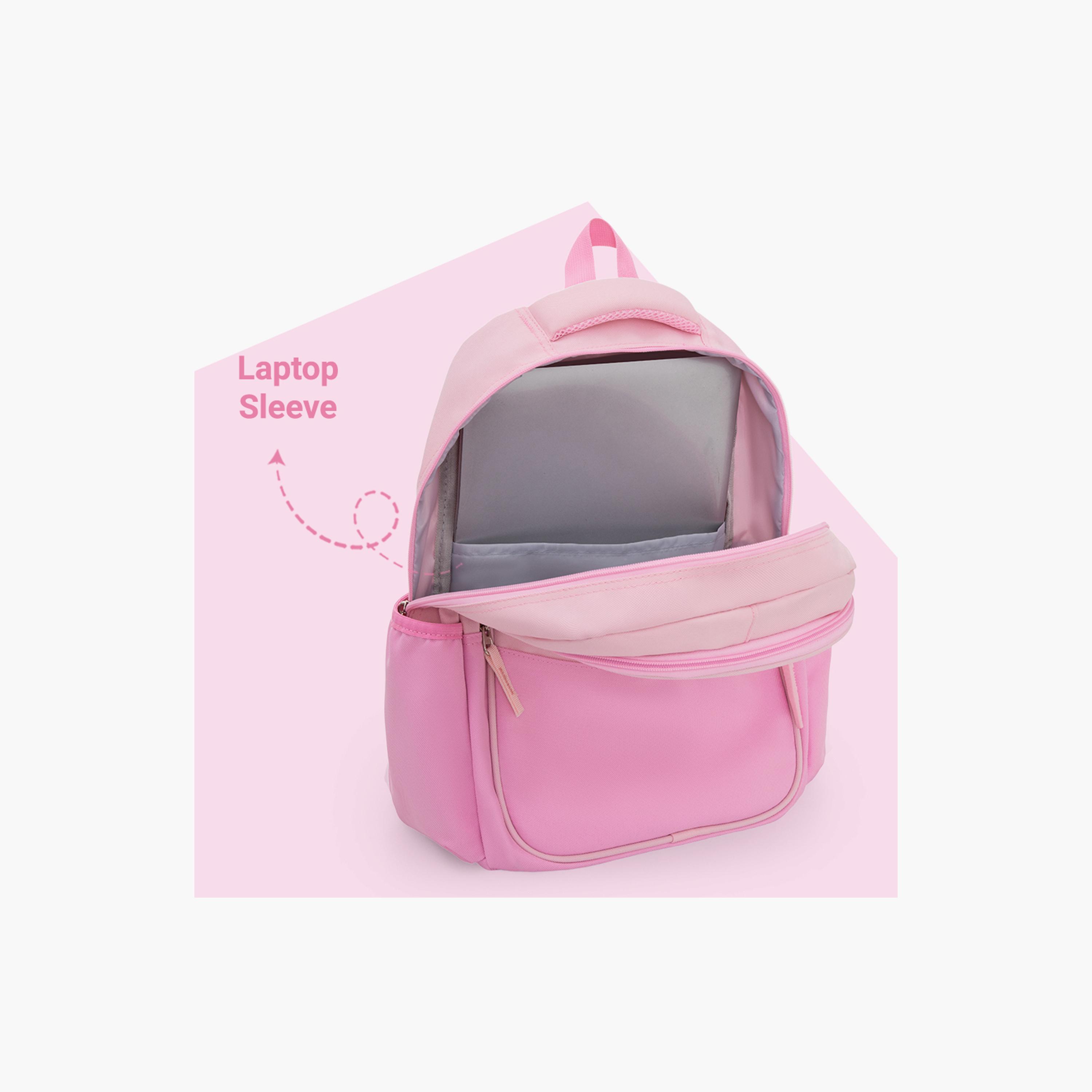 Eazy Kids Lightweight School Bag with Laptop Sleeve - Good Vibes - Pink - 15.3 Inch-school-bagsandbackpacks-backpacks-image-9