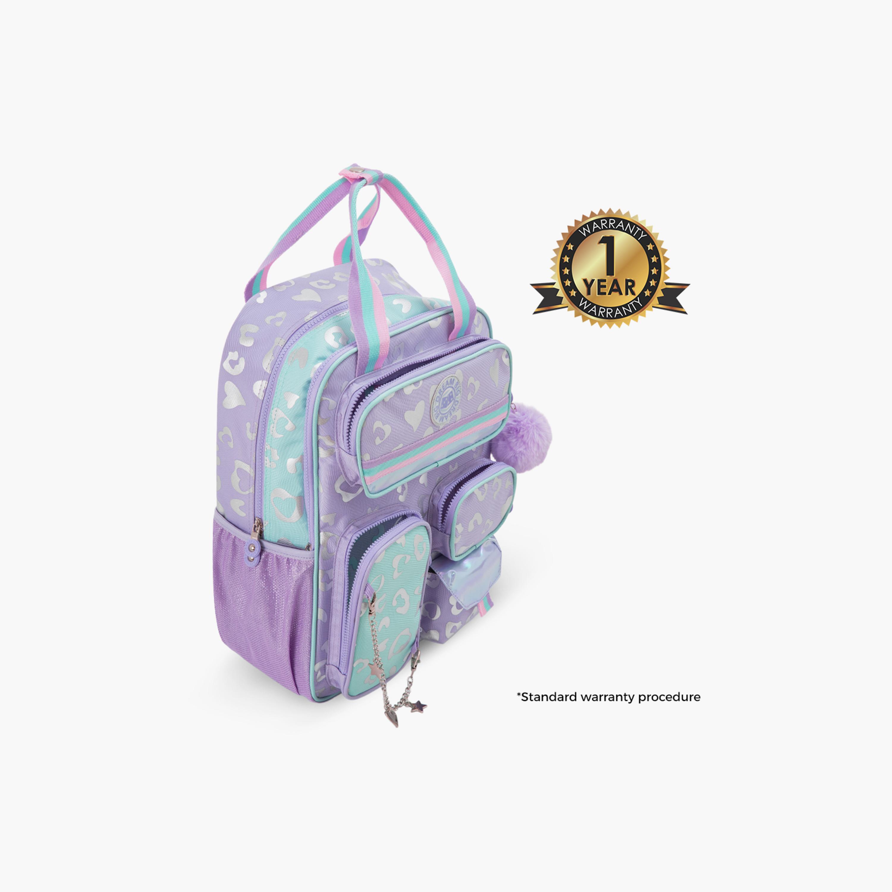 Eazy Kids 3-Piece School Backpack with Lunch Bag & Pencil Case - Purple - 17 Inch-school-bagsandbackpacks-backpacks-image-8
