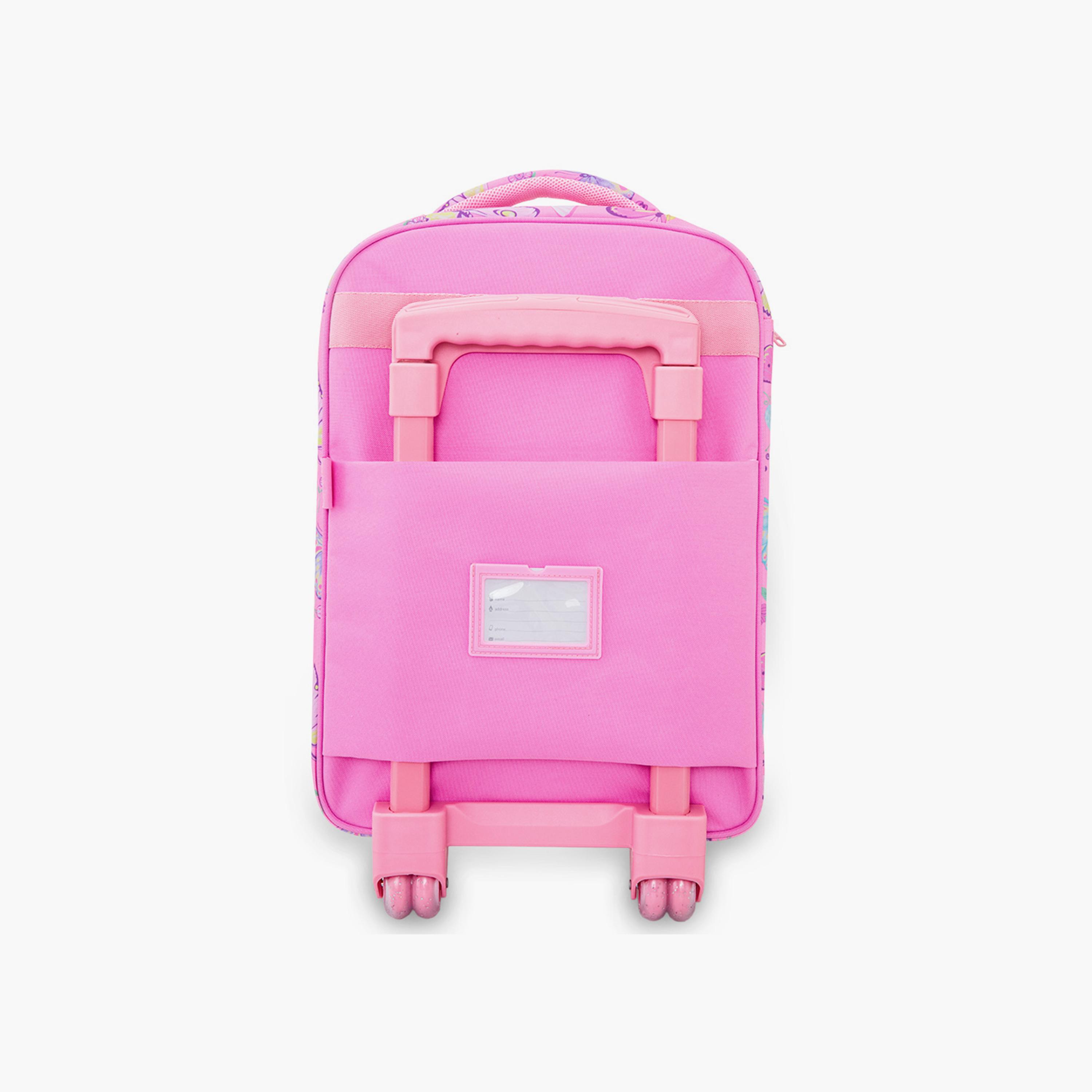 Eazy Kids 3-Piece Trolley School Bag with Lunch Bag & Pencil Case - Butterfly - Pink - 17 Inch-school-bagsandbackpacks-backpacks-image-17